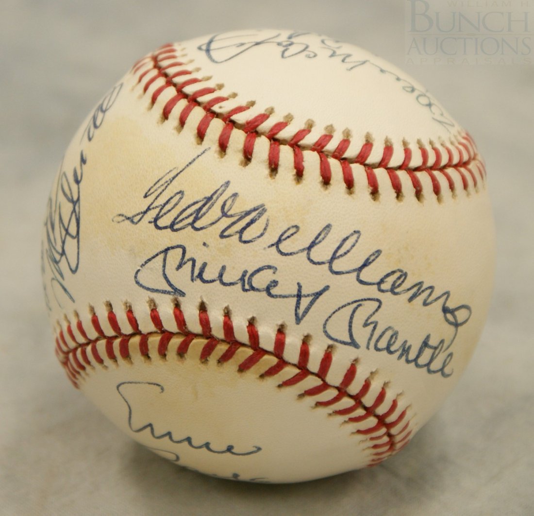 Official American League Baseball, signed by Ted : Official American League Baseball, signed by Ted Williams, Mickey Mantle, Hank Aaron, Ernie Banks, and more