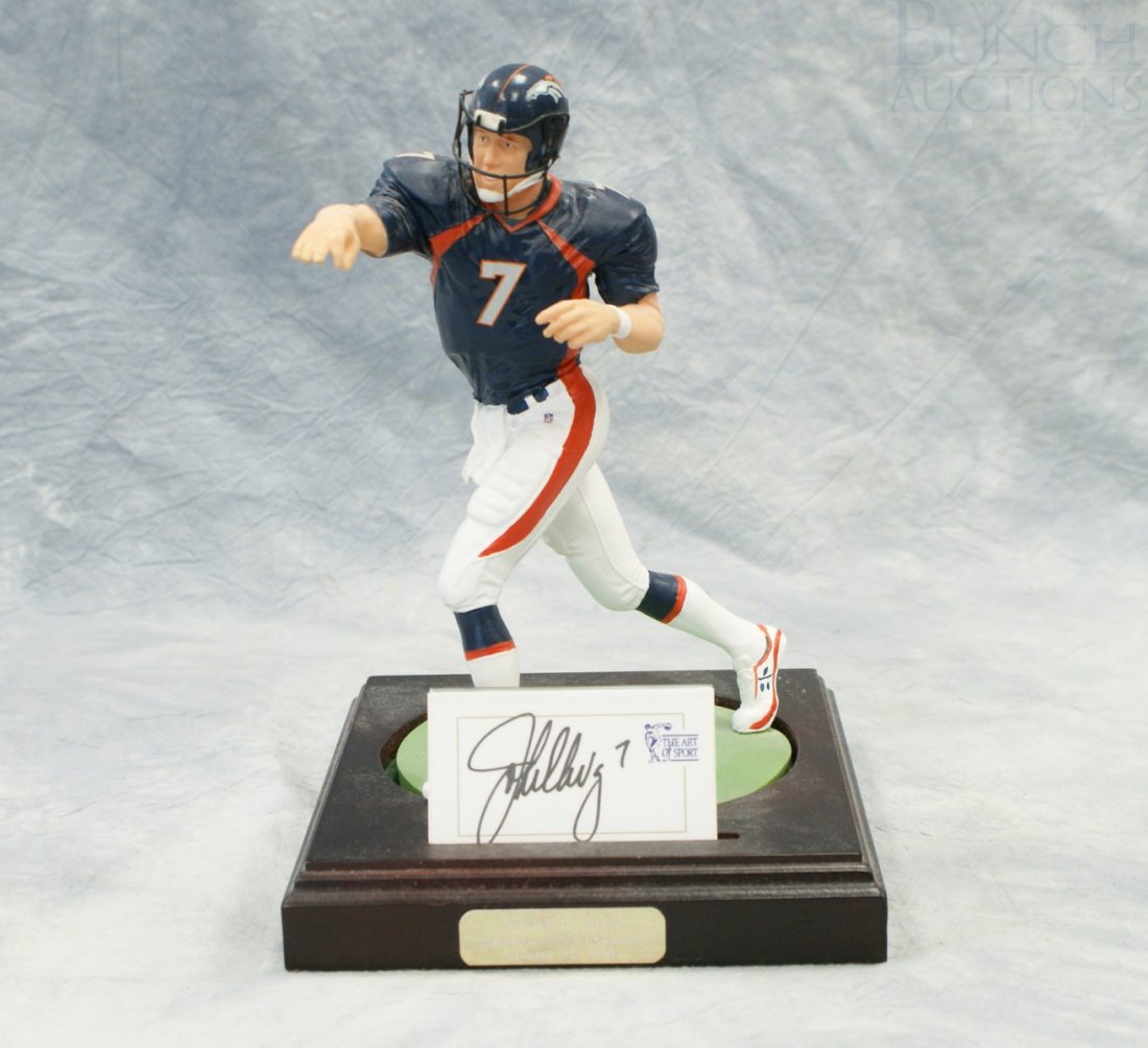 John Elway Superbowl XXXII Champion January 25, 1: John Elway Superbowl XXXII Champion January 25, 1998, The Art of Sport football figurine, personally autographed, 9 1/2" tall