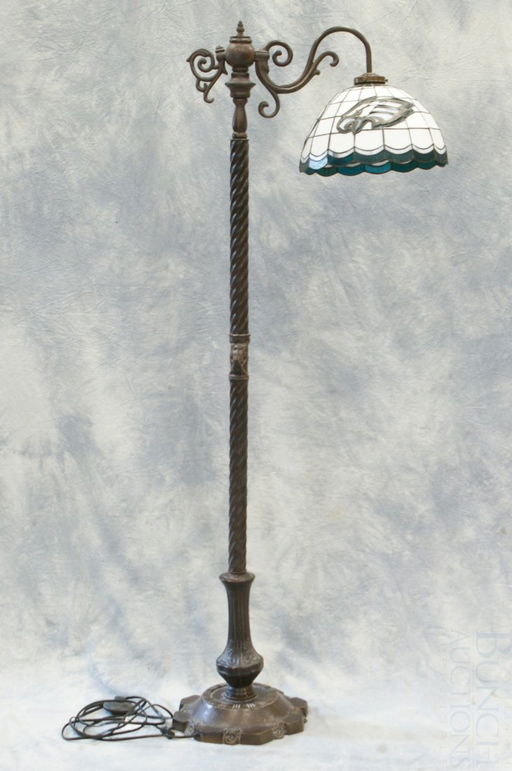 3299 Philadelphia Eagles Leaded Glass Floor Lamp 58