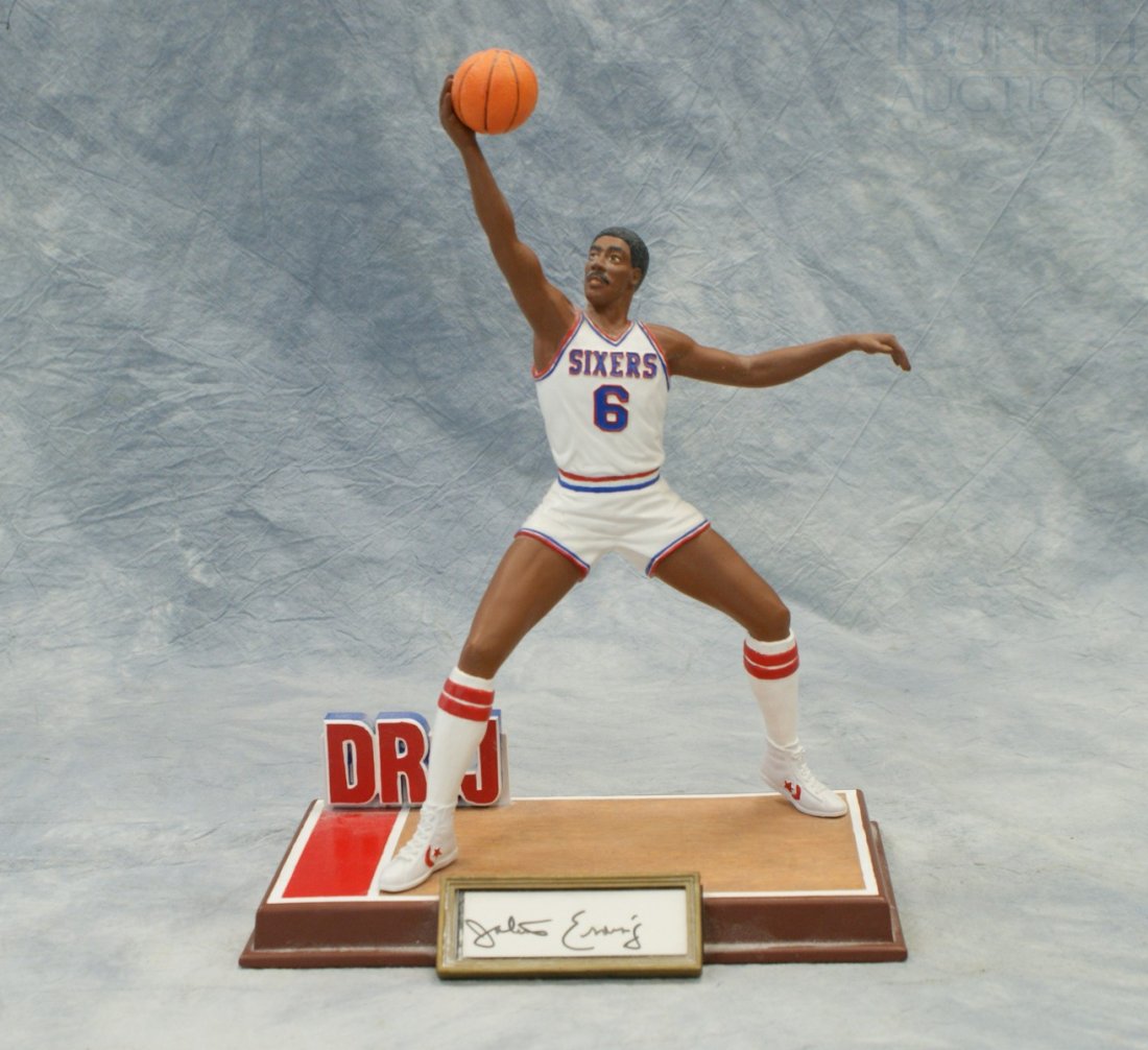 Julius "Dr J" Irving, Philadelphia 76ers, Sports : Julius "Dr J" Irving, Philadelphia 76ers, Sports Impressions limited edition hand signed cold cast figurine 475/975, personally autographed, 11" tall