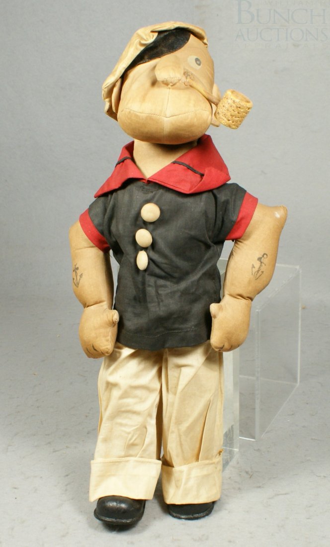 Popeye the Sailor Man doll, cloth, 17" high: Popeye the Sailor Man doll, cloth, 17" high