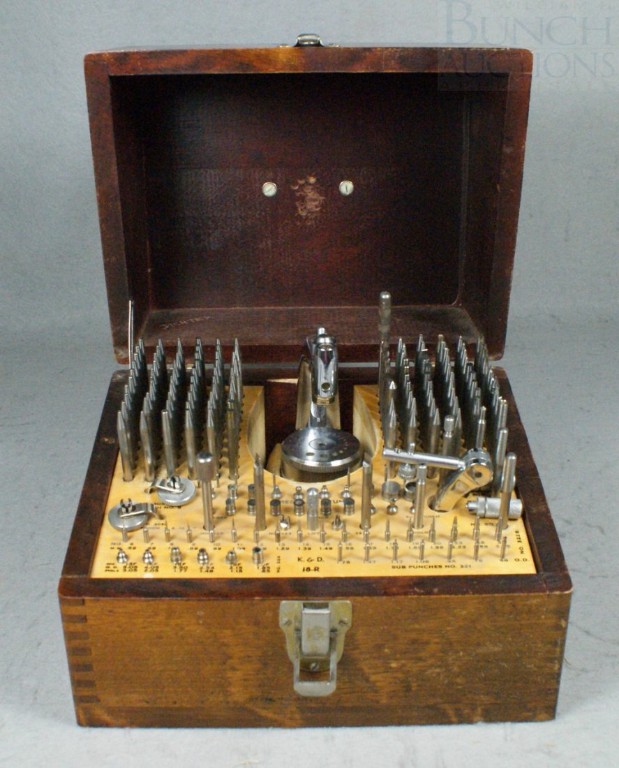 Kendrick & Davis "Inverto" Staking Tool Set No 1: Kendrick & Davis "Inverto" Staking Tool Set No 18, original box, light finish