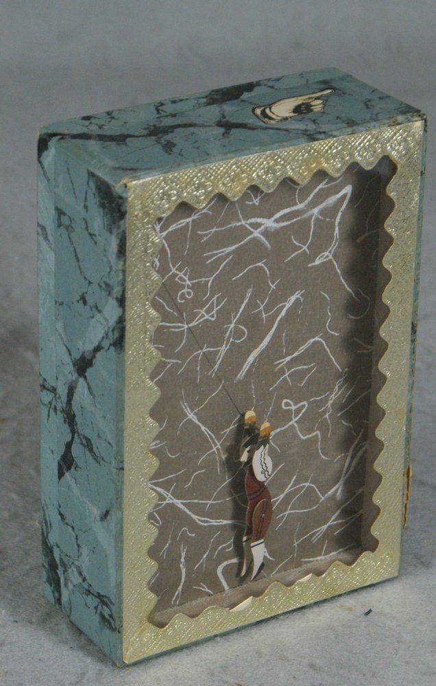 Acrobat sand toy, original paper litho covering,: Acrobat sand toy, original paper litho covering, 7" h, 5" w