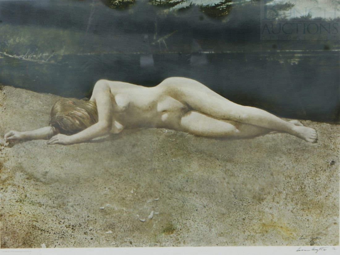 Andrew Wyeth handsigned print, titled "Blackwate: Andrew Wyeth handsigned print, titled "Blackwater", dated 1972, 21" x 27"
