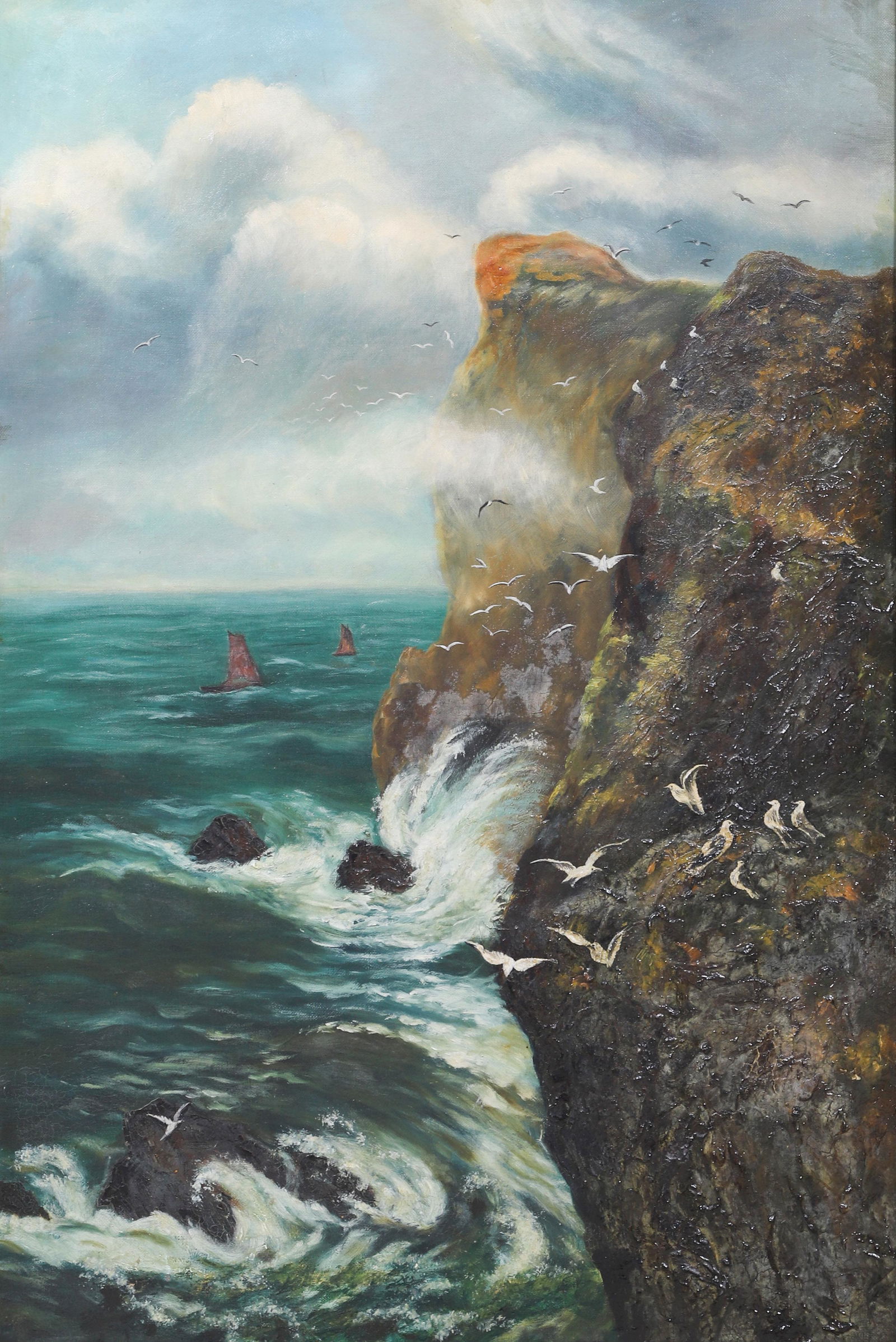 19th C British Coastal Seascape Painting (1 of 3)