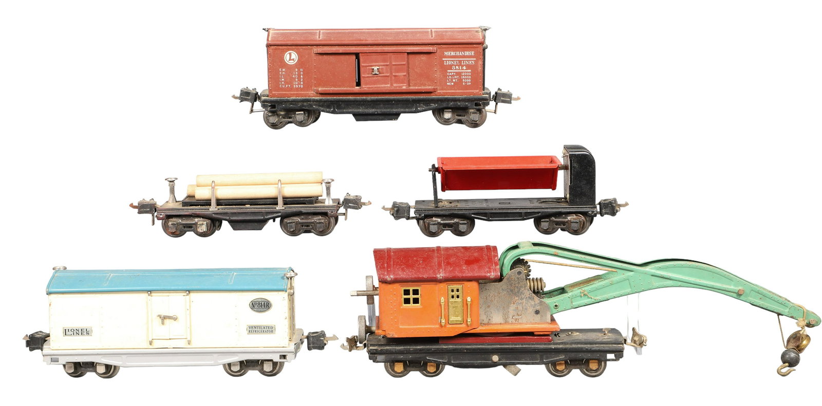 (5) O Gauge Prewar Lionel Train Cars (1 of 7)