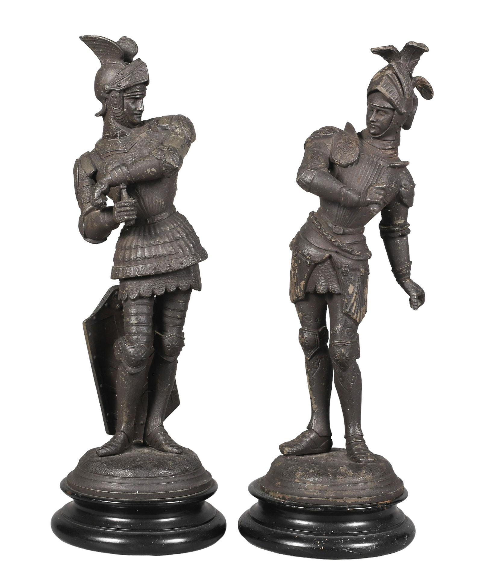 Patinated White Metal Soldier Figure Pair (1 of 4)