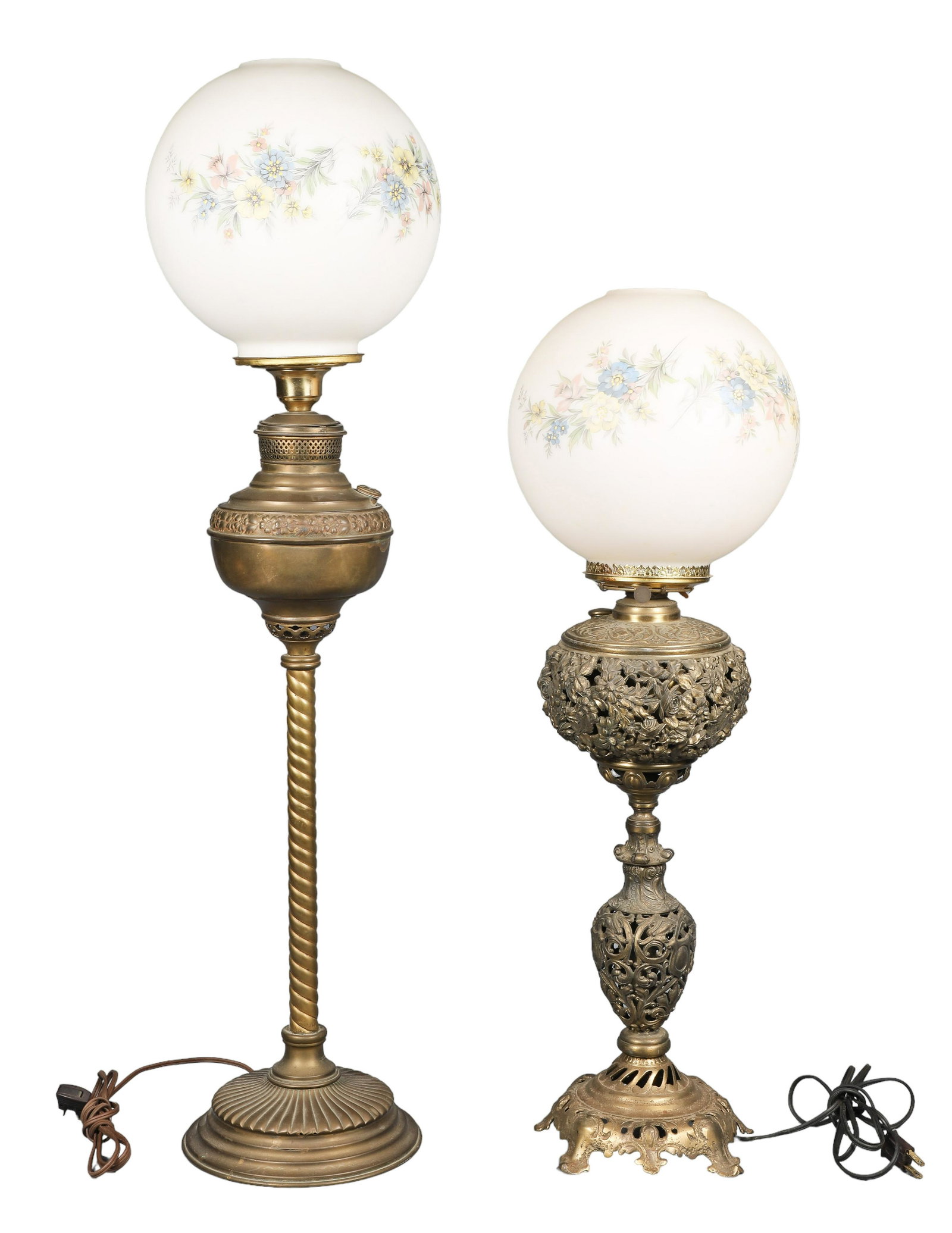 (2) Brass Banquet Lamps (1 of 4)