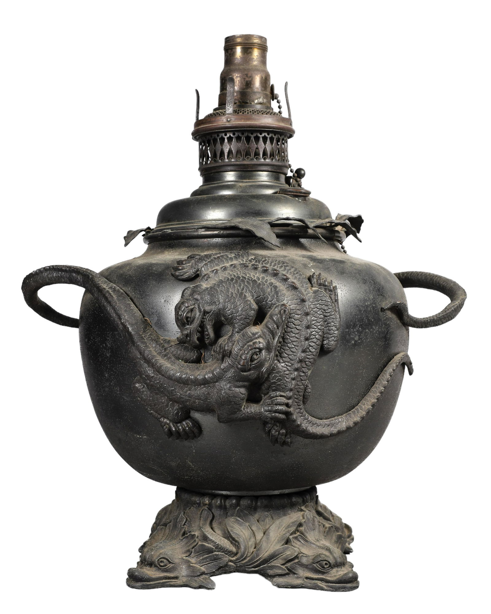 Large Asian Style Converted Oil Lamp (1 of 7)