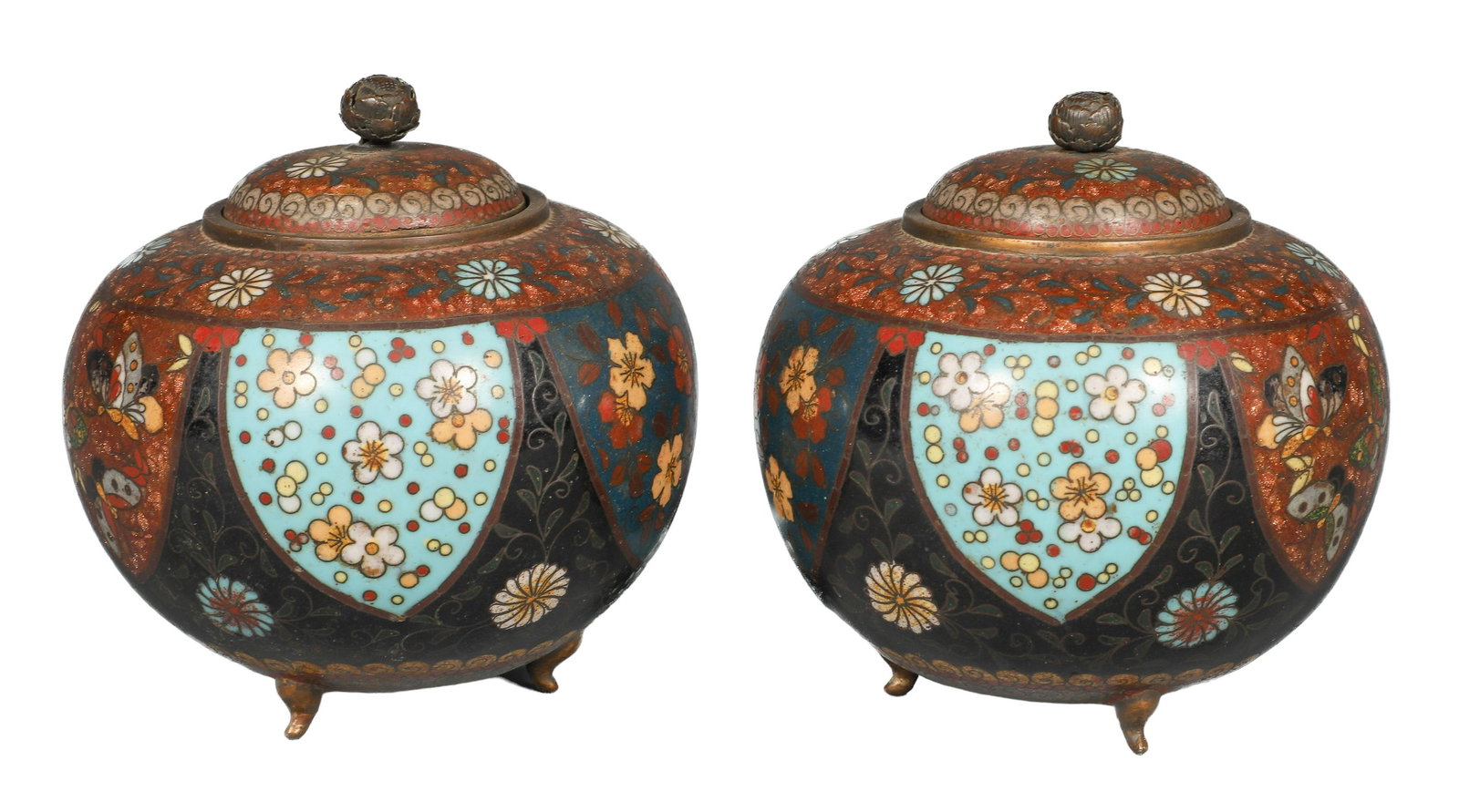 Japanese Cloisonne Jar Pair (1 of 6)