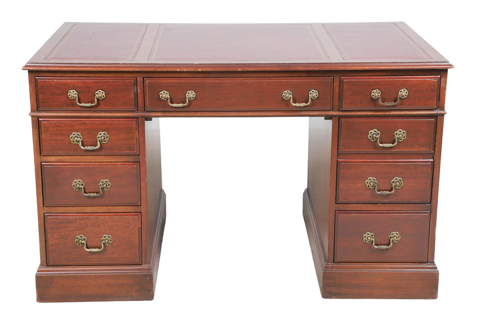Maddox Tables Mahogany leather top executive desk (1 of 4)