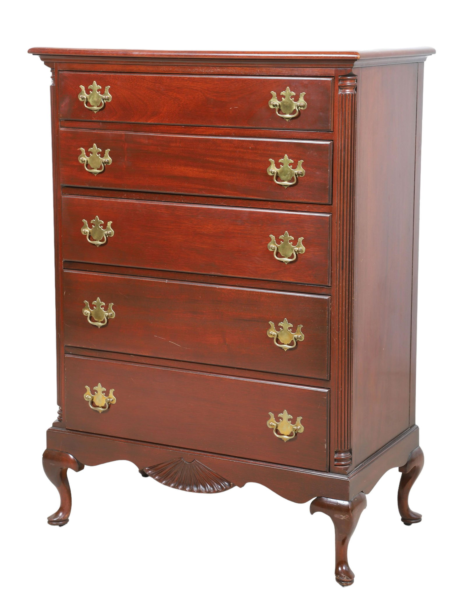 Queen Anne style mahogany high chest (1 of 3)