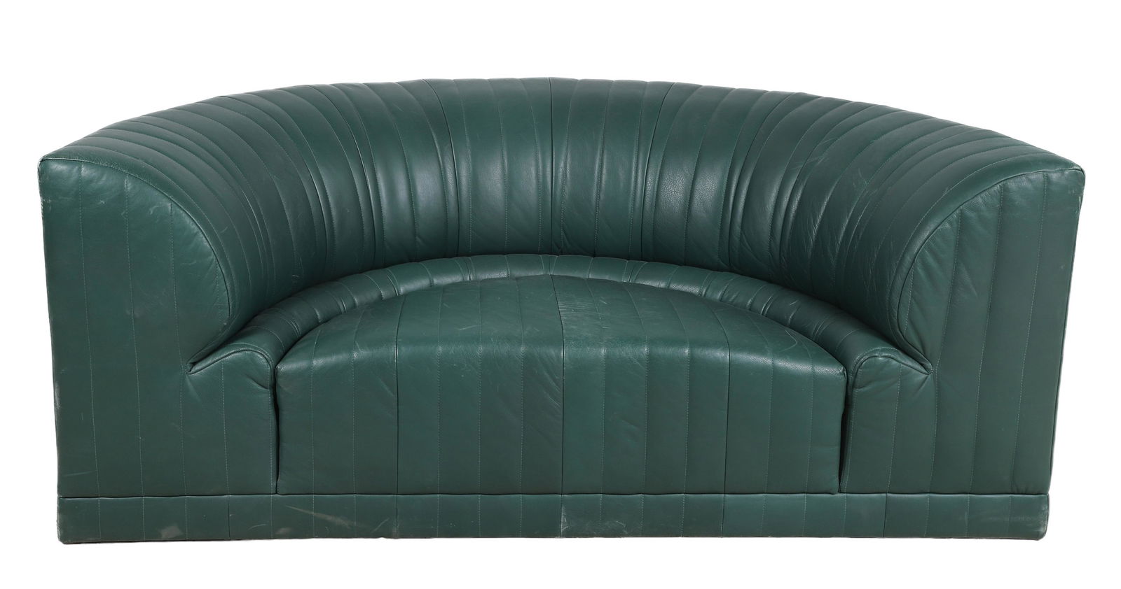 Modern Design leather stitched half moon sofa (1 of 4)
