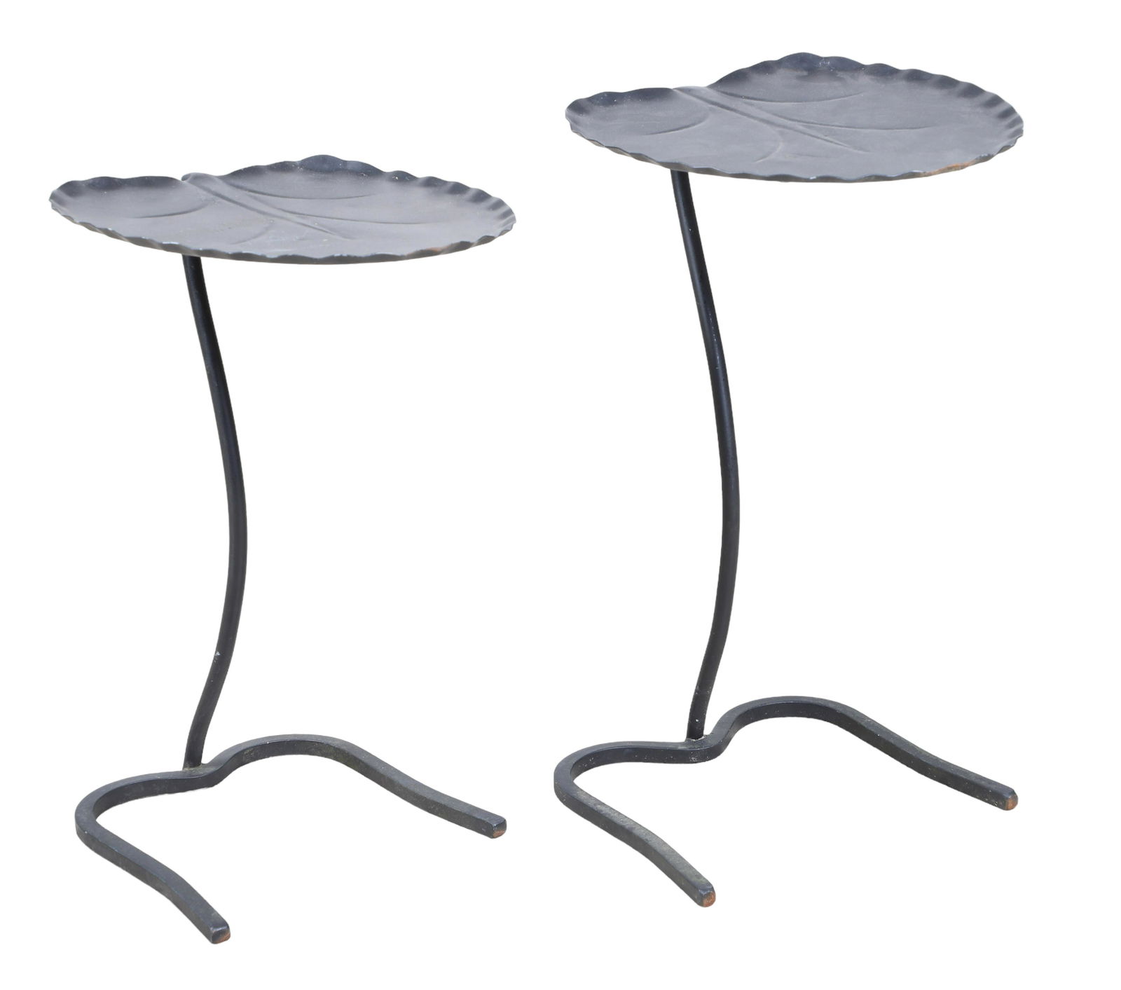 (2) Salterini ebonized lily pad nesting tables (1 of 2)