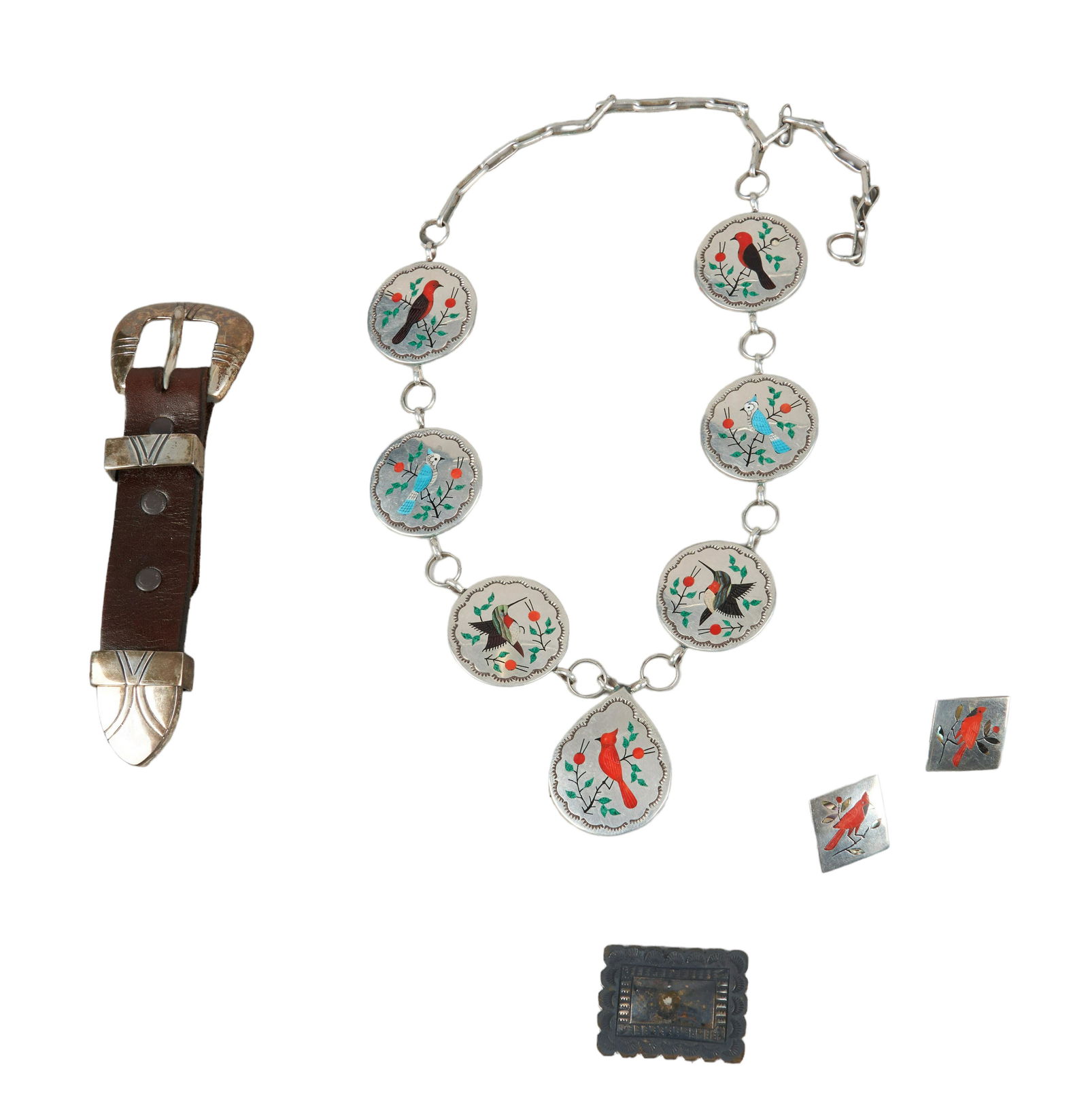 Raymond Boyd Zuni Sterling Inlaid Necklace (1 of 3)