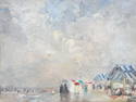 Impressionist Beach Scene Painting