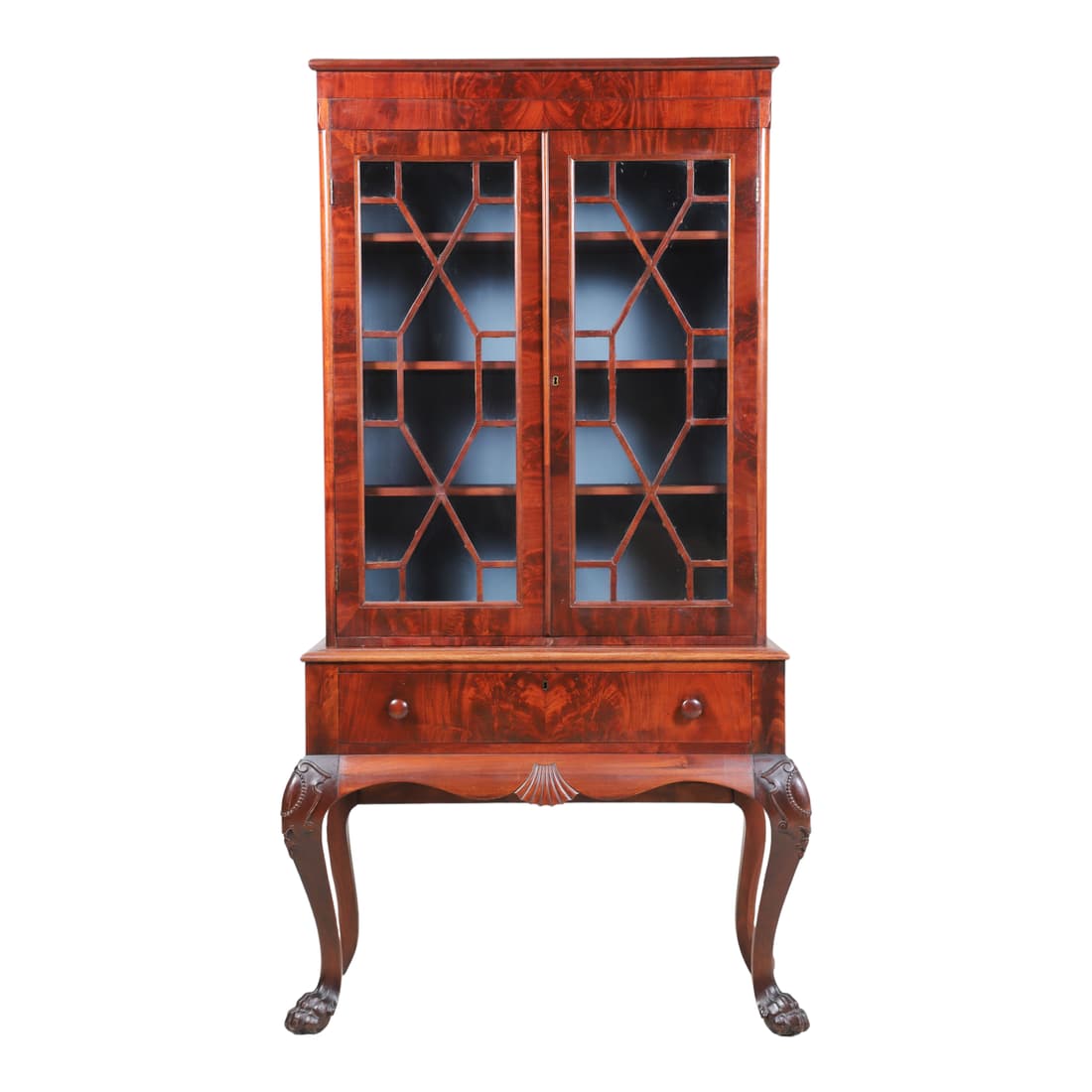Chippendale style mahogany 2-pc bookcase (1 of 2)
