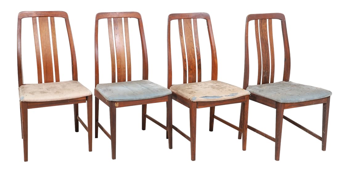 (4) Danish Modern bentwood rosewood side chairs (1 of 7)