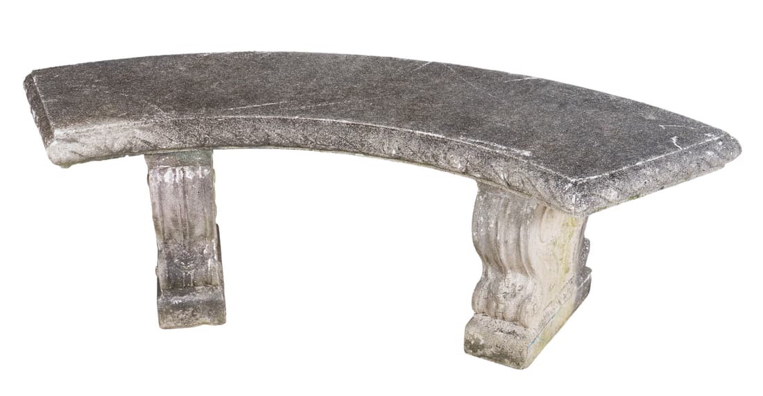 Cement 3-pc garden bench (1 of 2)