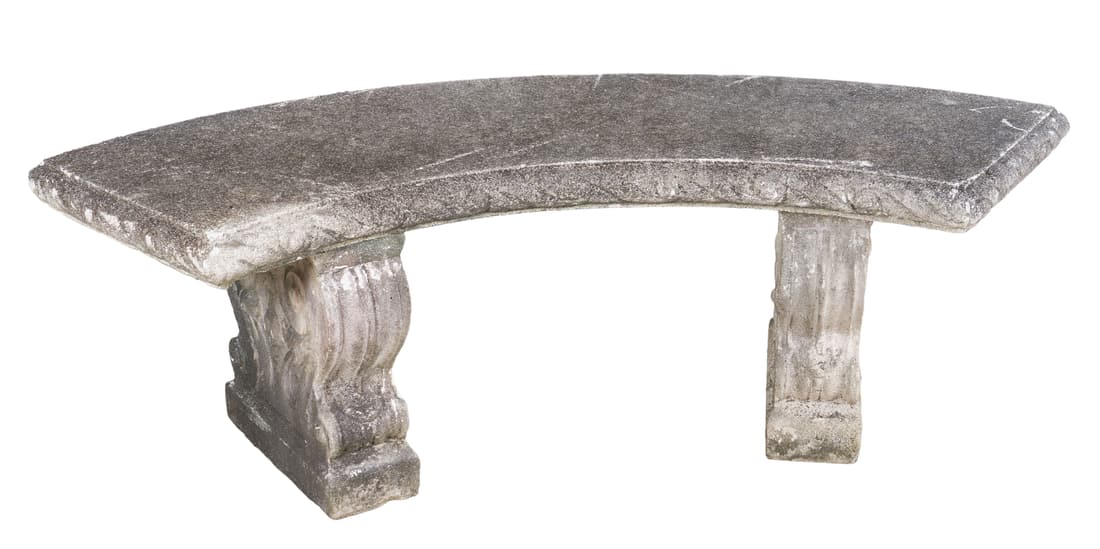 Cement 3-pc garden bench (1 of 2)