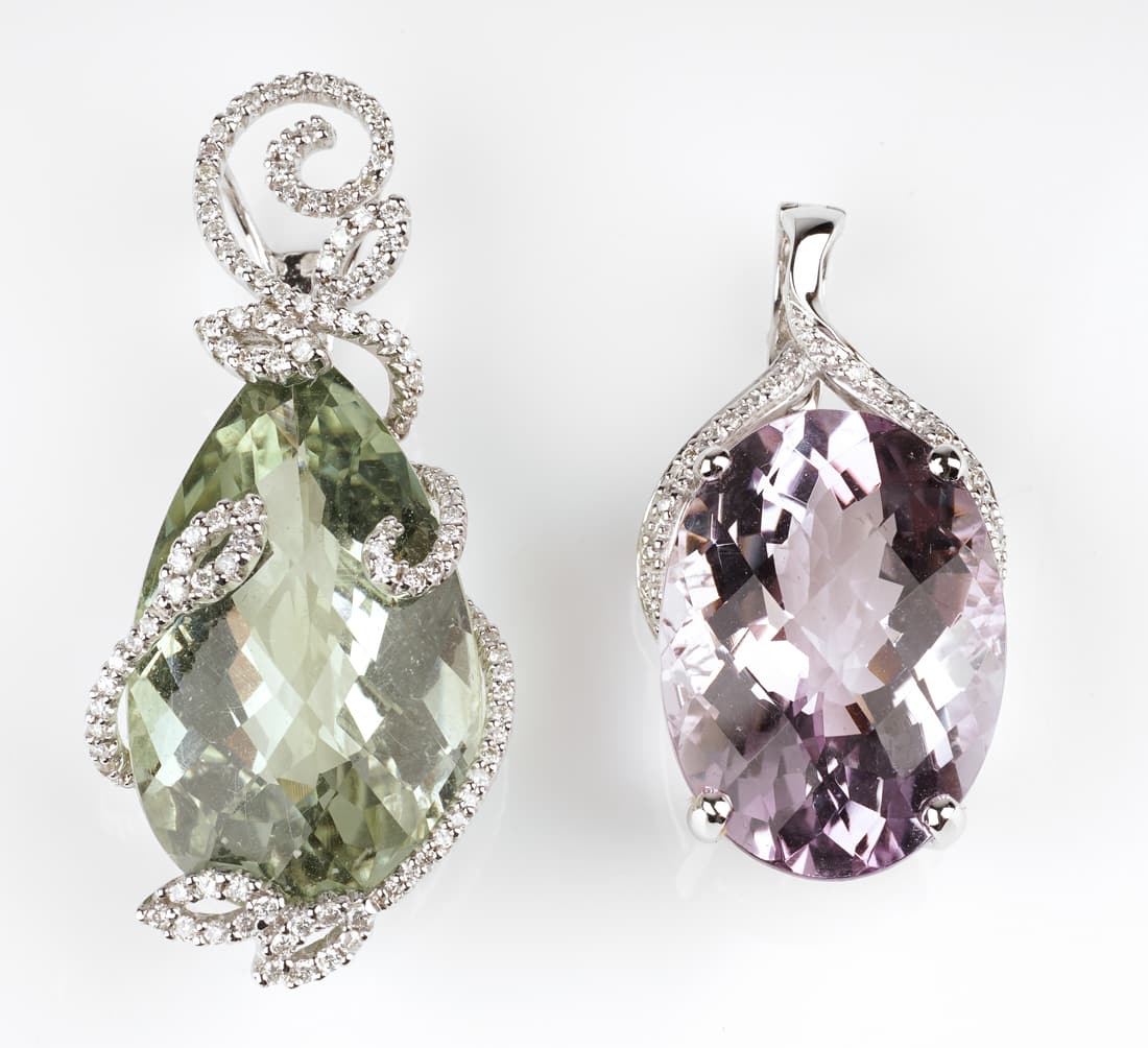 (2) 18K White Gold Pendants (1 of 4)