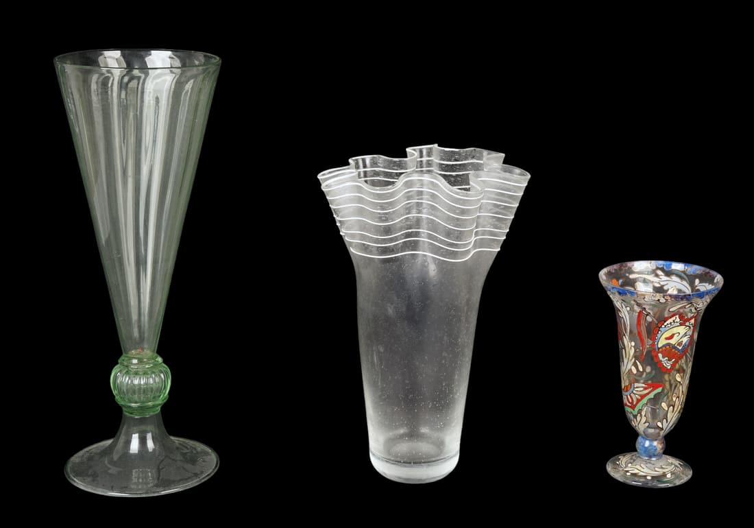 (3) Blown Glass and Royo Vases (1 of 1)