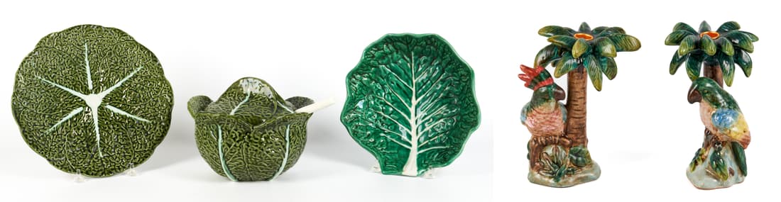 Cabbage Ware Tureen, Dishes and Candlesticks (1 of 6)