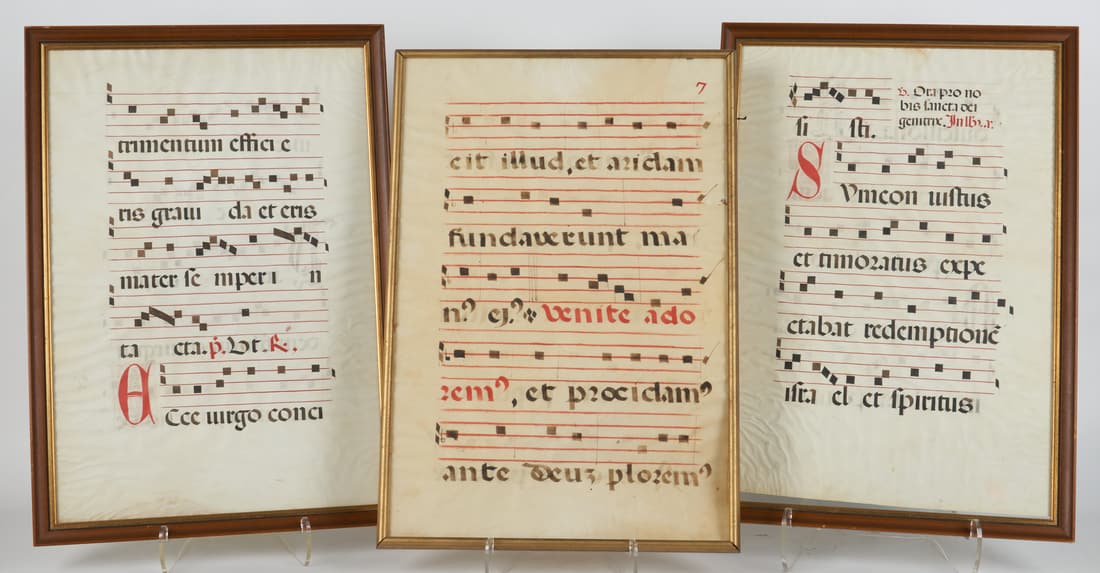 (3) Framed Illuminated Gregorian Chants/Hymns (1 of 1)