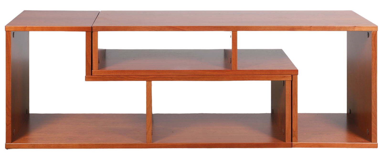 Contemporary 2-pc walnut low open bookshelf (1 of 2)