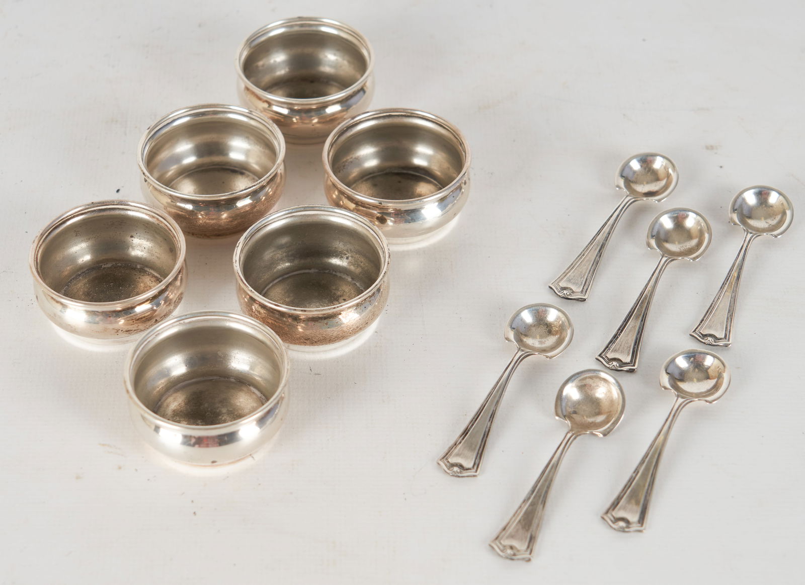 (6) Webster Sterling Open Salts & Spoons, 1.91 TO (1 of 2)