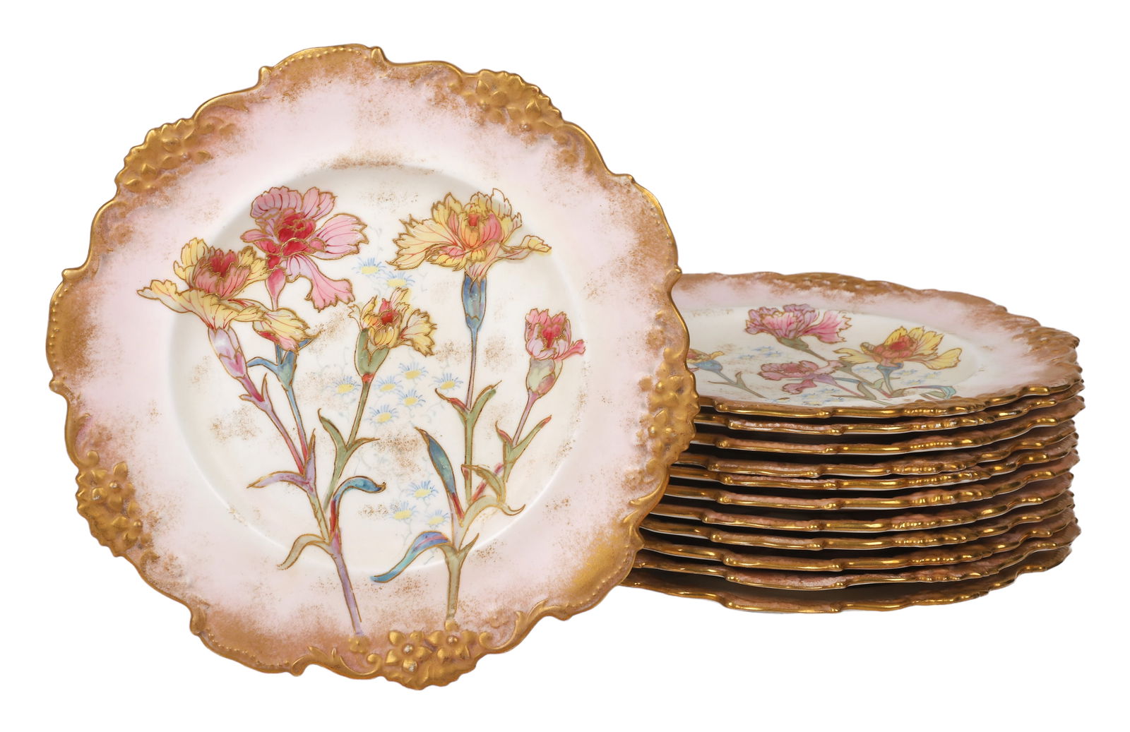 (12) Doulton Burslem Hand Painted Plates (1 of 4)