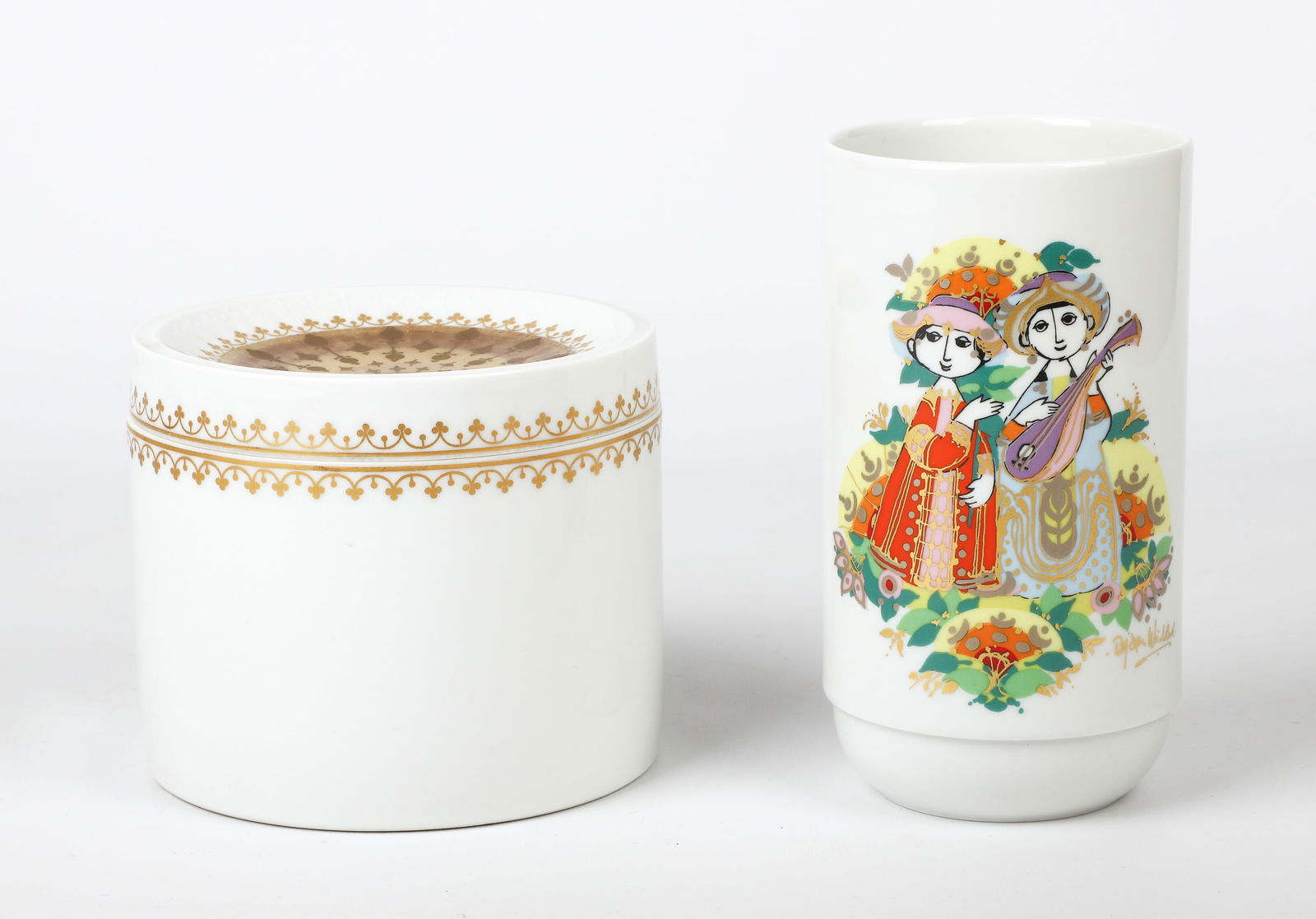 (2) Pcs Rosenthal Bjorn Wiinblad Porcelain (1 of 3)