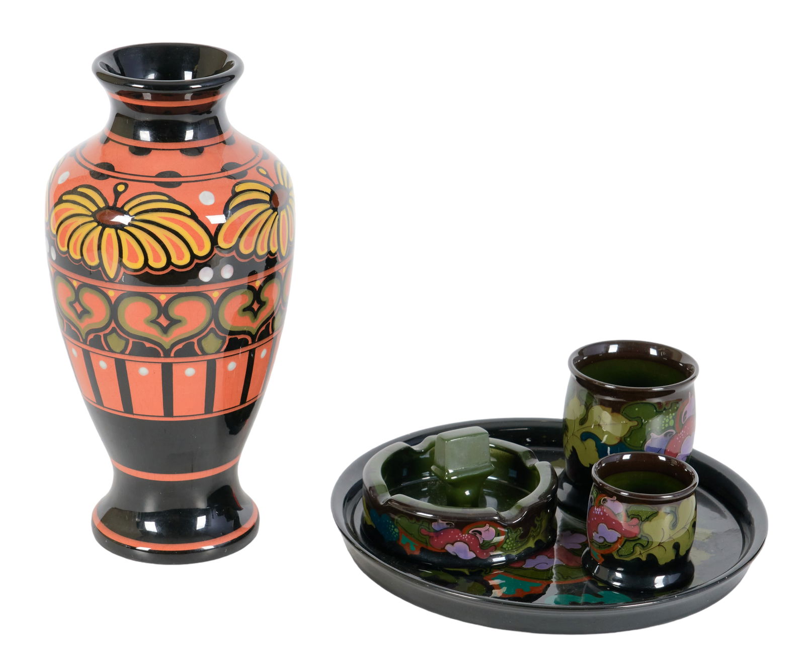 (6) High Gloss Gouda Pottery Pieces (1 of 6)