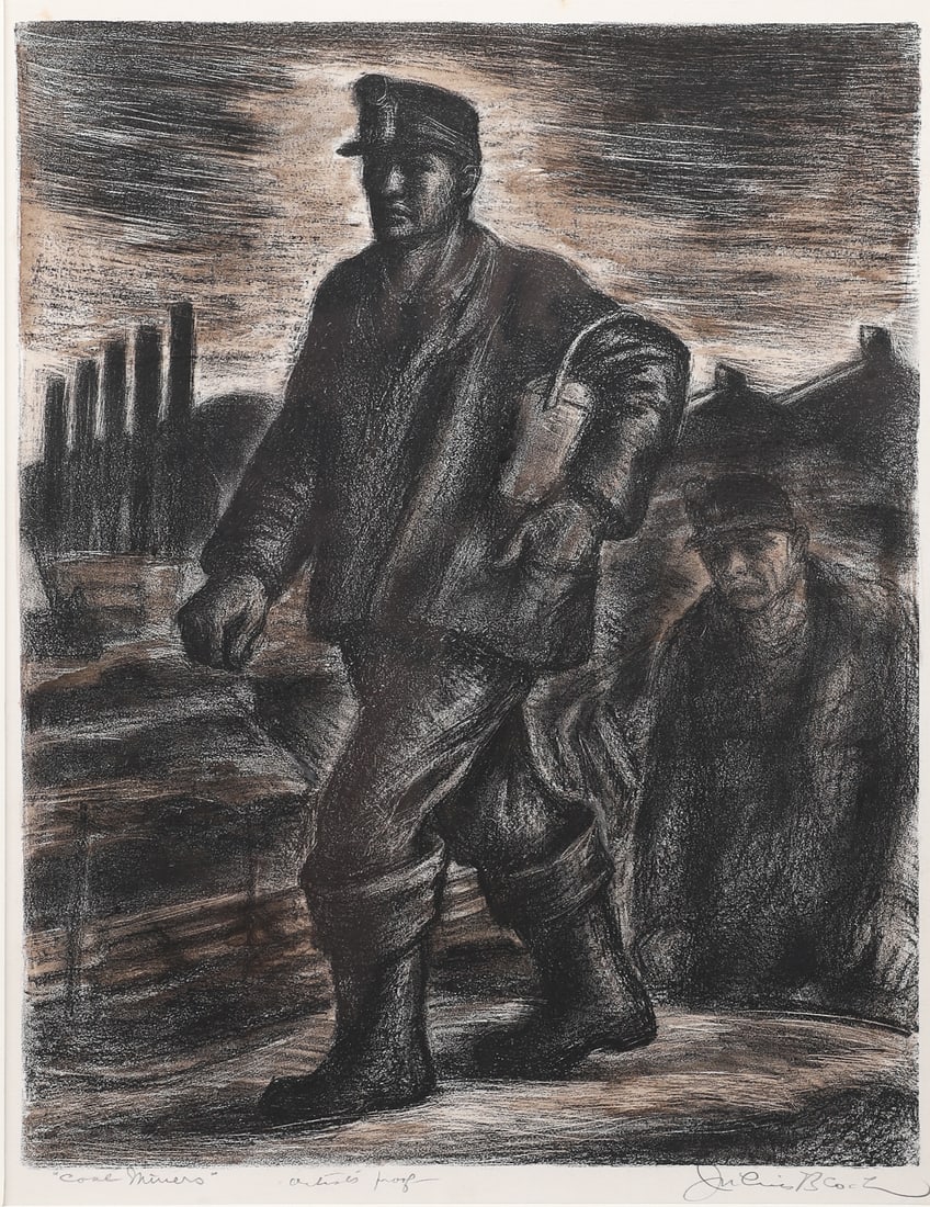 Julius Bloch Lithograph "Coal Miner" (1 of 4)