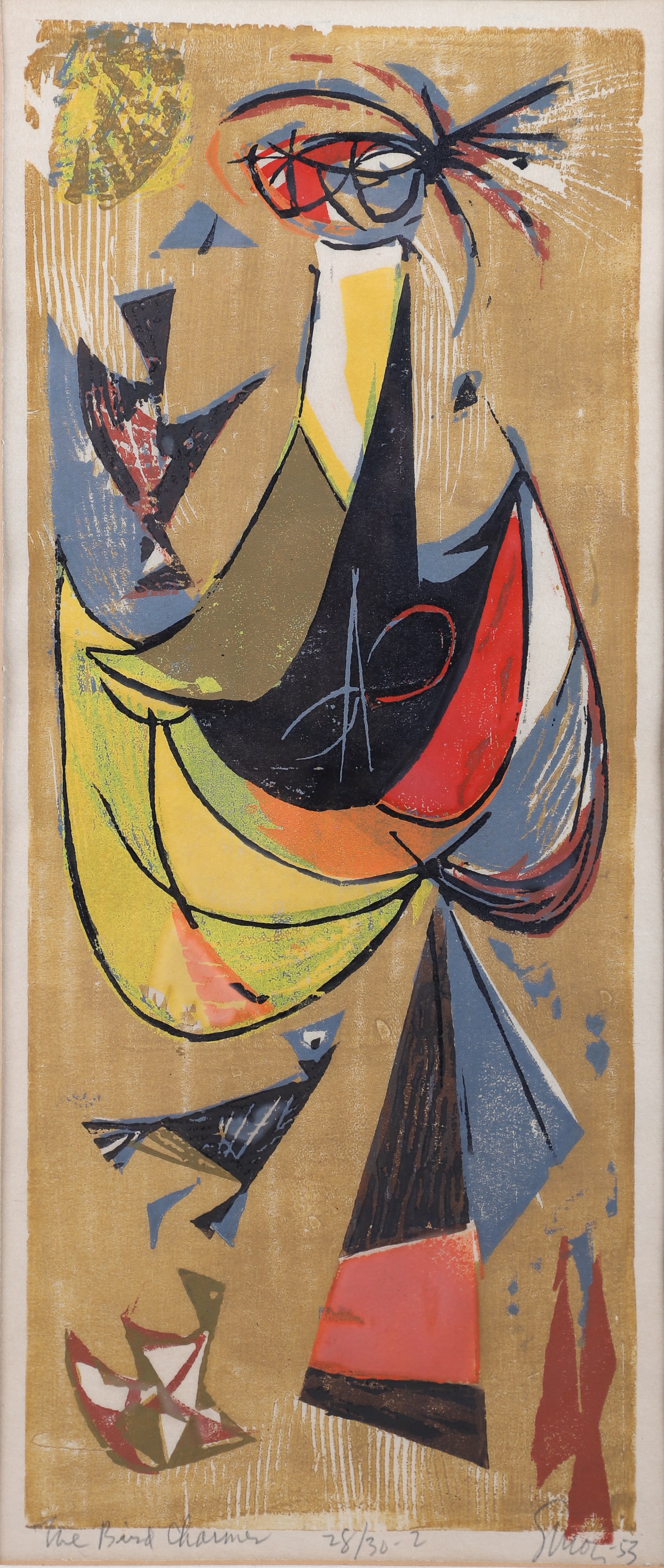 Seong Moy Woodcut "The Bird Charmer" (1 of 4)