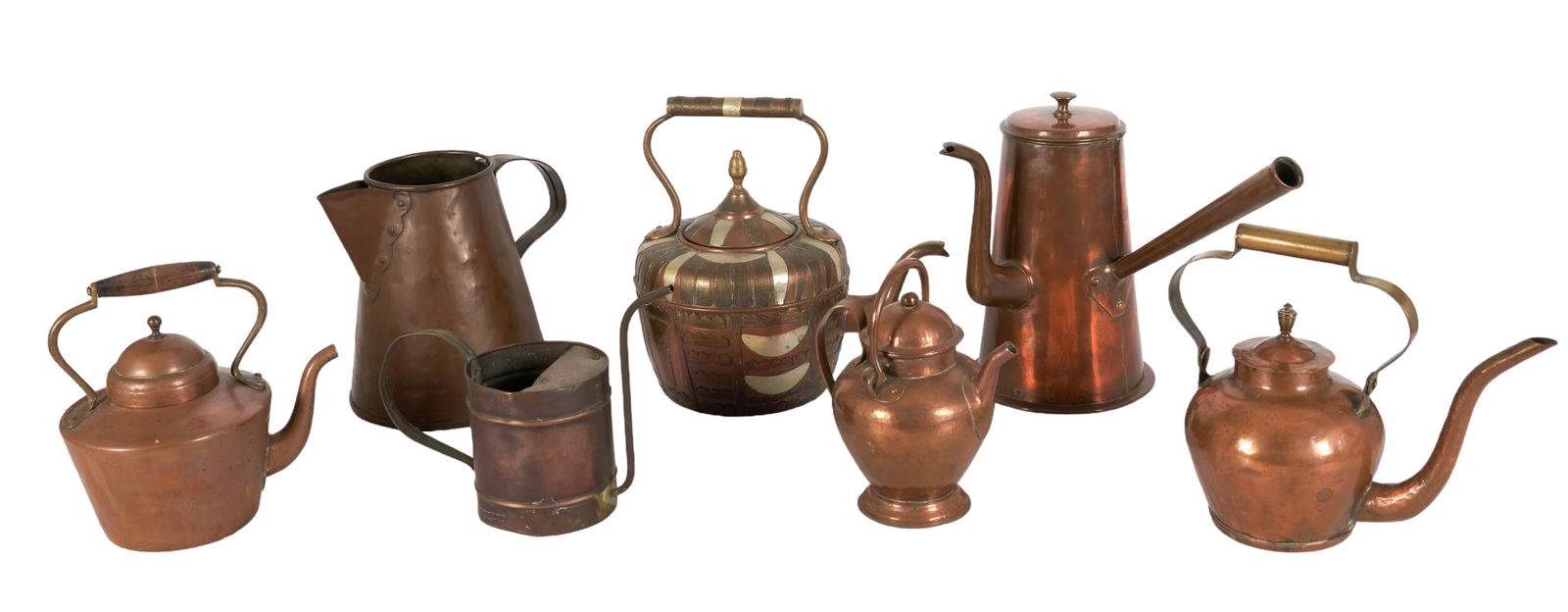 (7) Copper and Mixed Metal Pitchers and Pots (1 of 2)