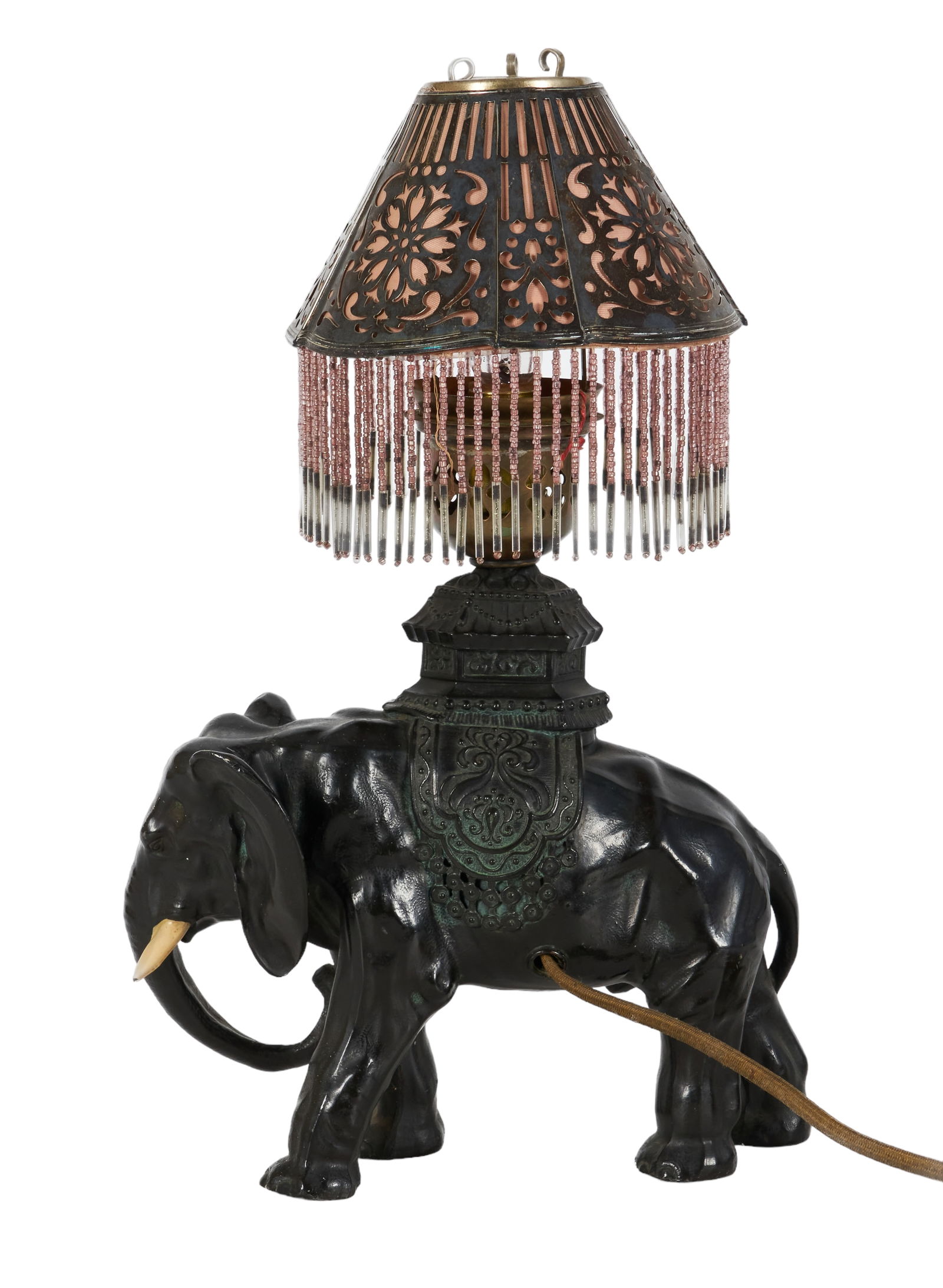 Spelter Elephant Form Boudoir Lamp (1 of 3)