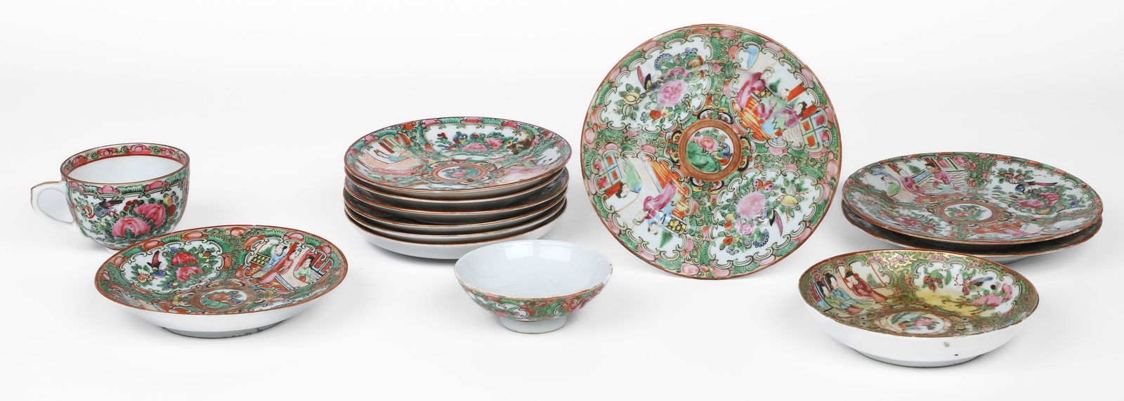 (14) Pcs Chinese Rose Medallion Porcelain (1 of 4)