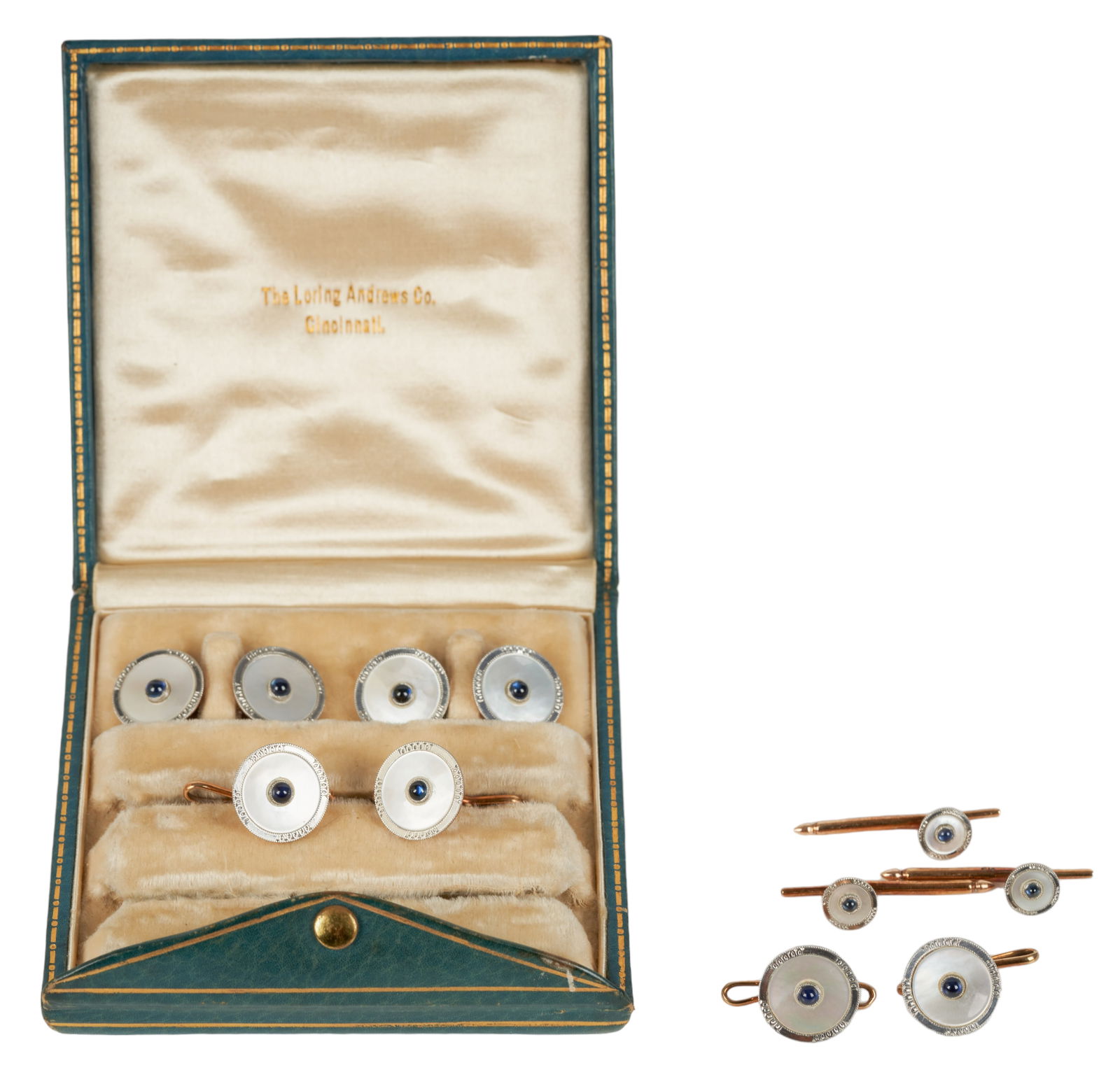 Gold and Platinum Cufflink and Stud Set (1 of 4)