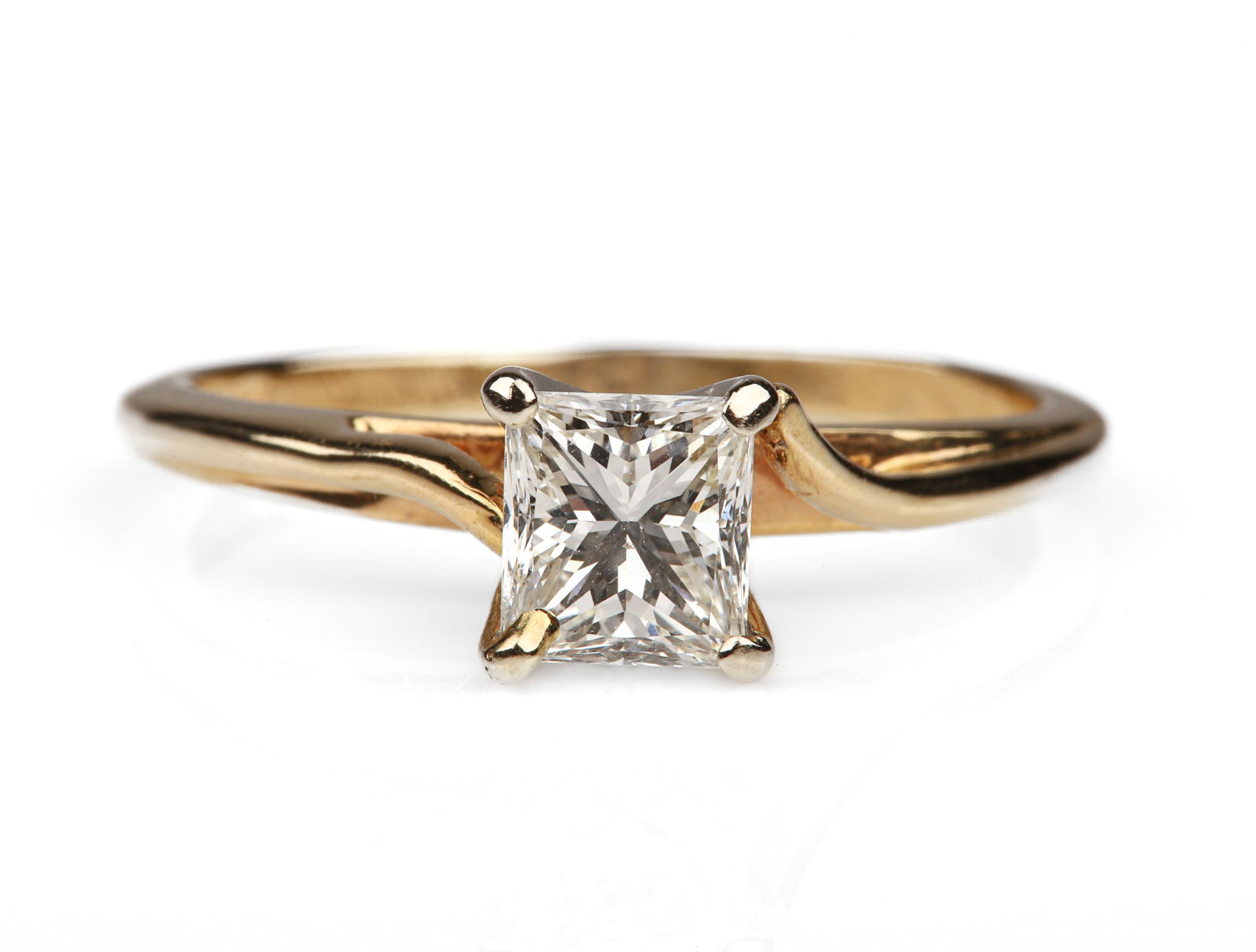 14K YG Princess Cut 80 pt Diamond Engagement Ring (1 of 5)
