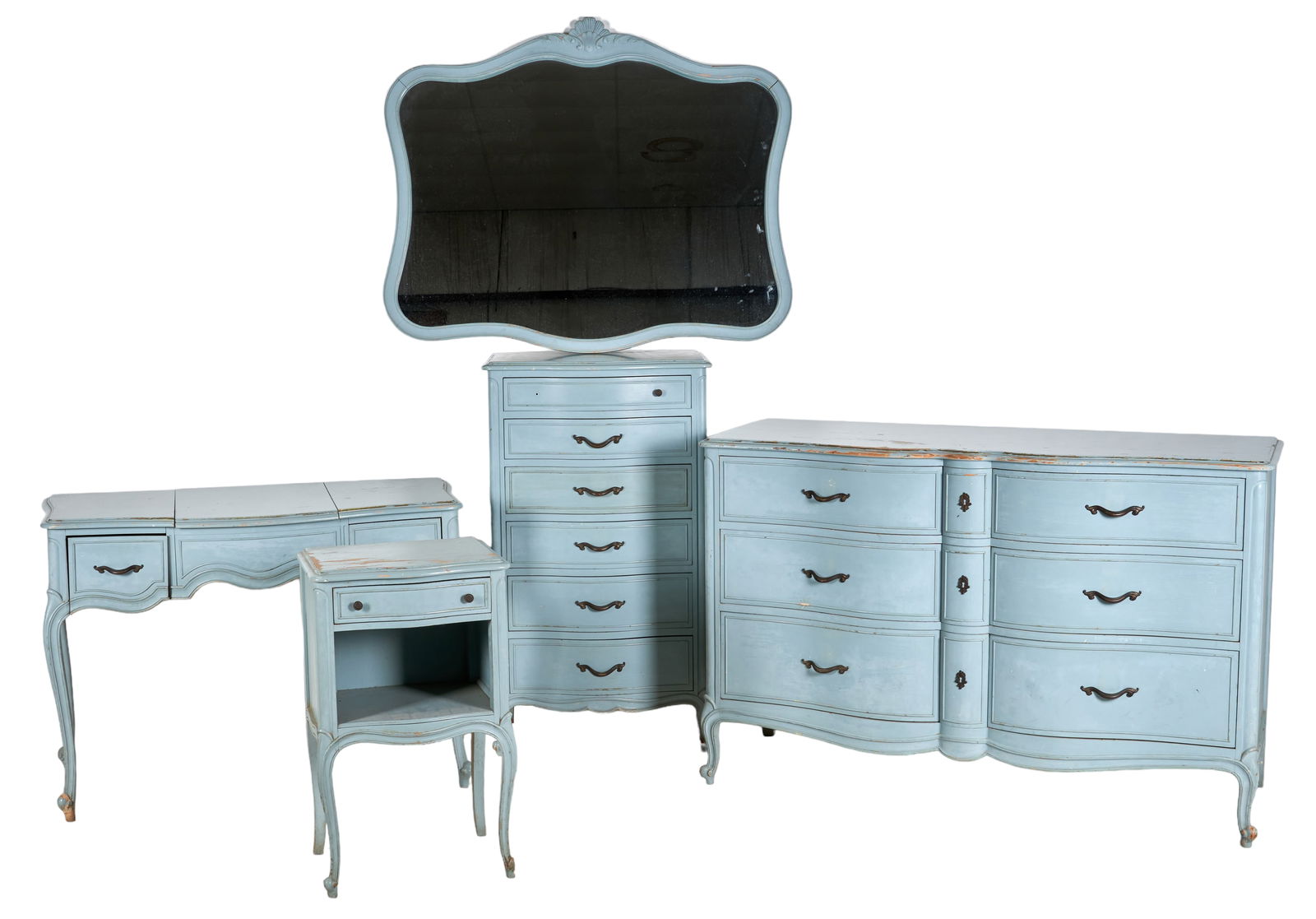 (5) pc Drexel Country French painted bedroom set (1 of 2)