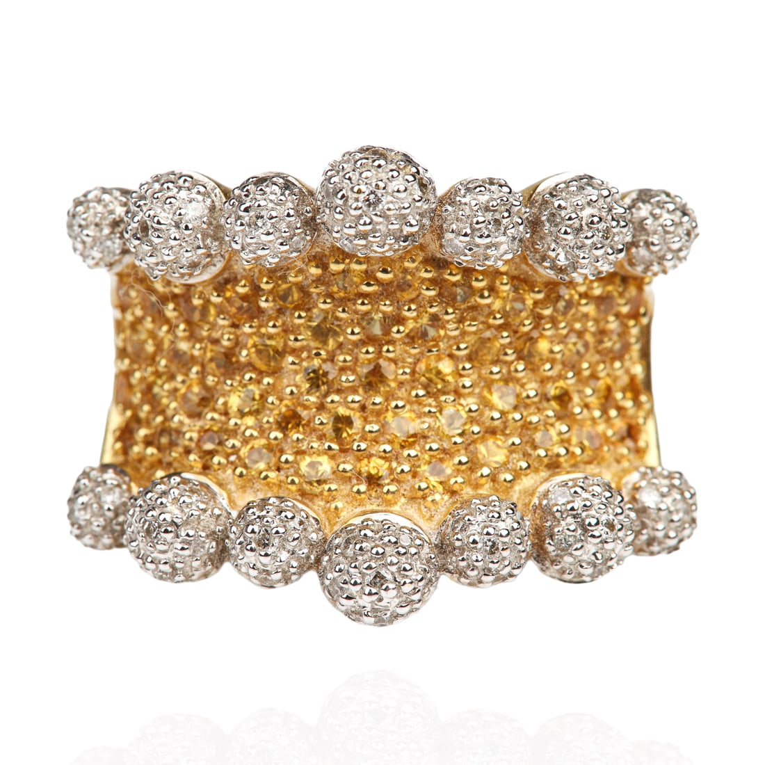 18K 2-Tone Yellow Sapphire and Diamond Ring (1 of 5)