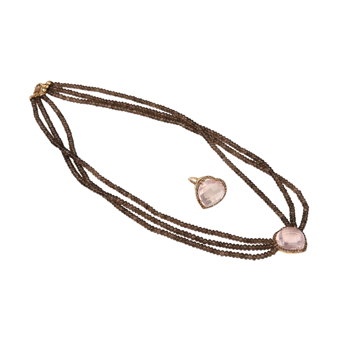 14K Quartz and Diamond Necklace and Ring (1 of 9)