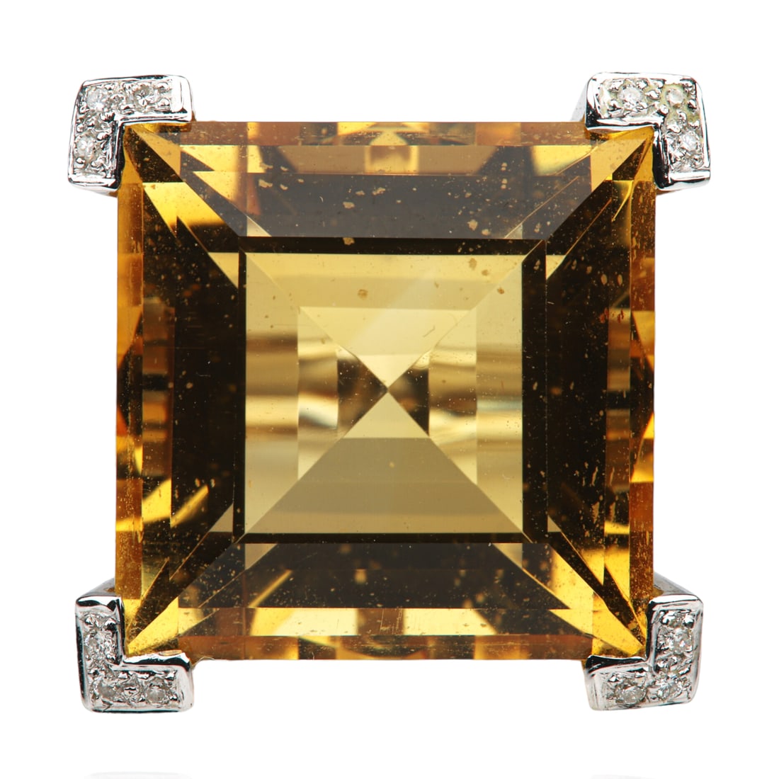 14K White Gold Citrine Cocktail Ring (1 of 6)