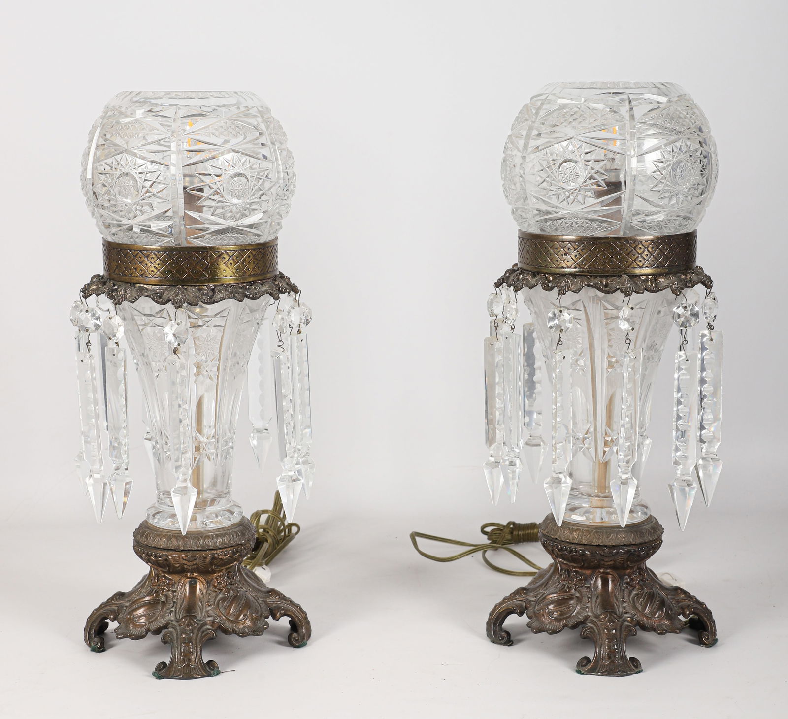 Pair of Cut Crystal Table Lamps (1 of 3)