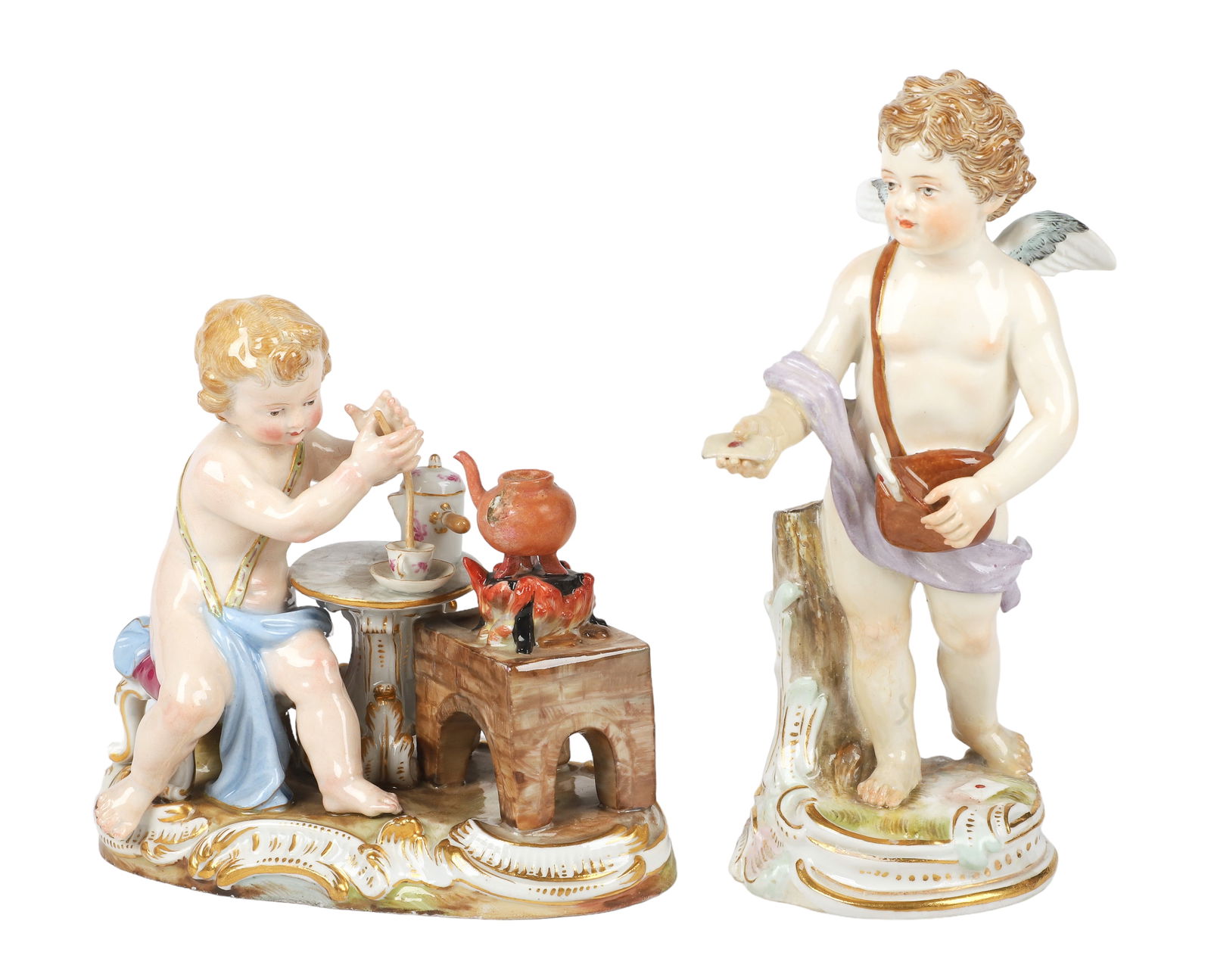 (2) Meissen Porcelain Cherub and Putti Figures (1 of 3)