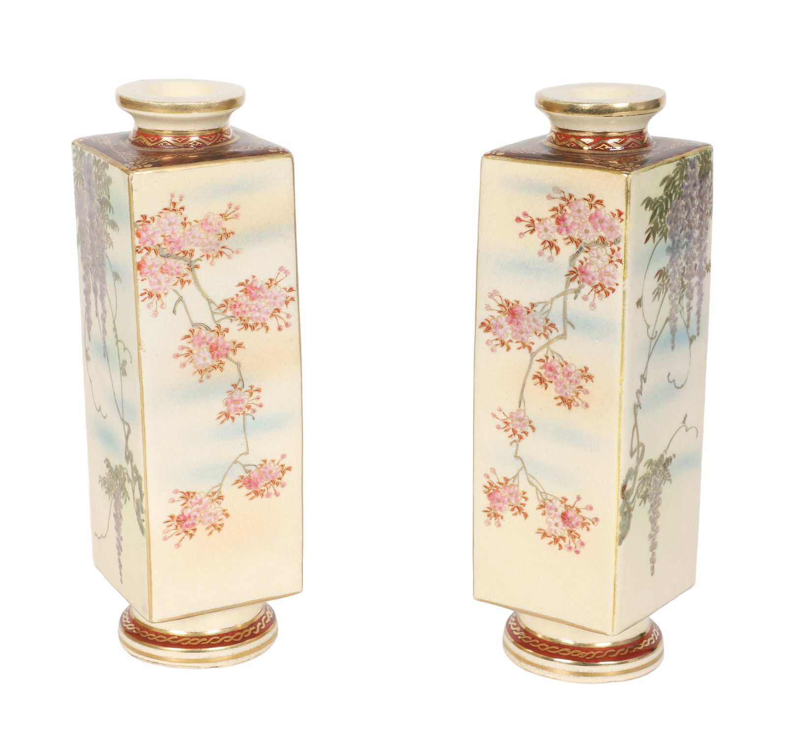 (2) Japanese Satsuma Lamp Bases (1 of 4)