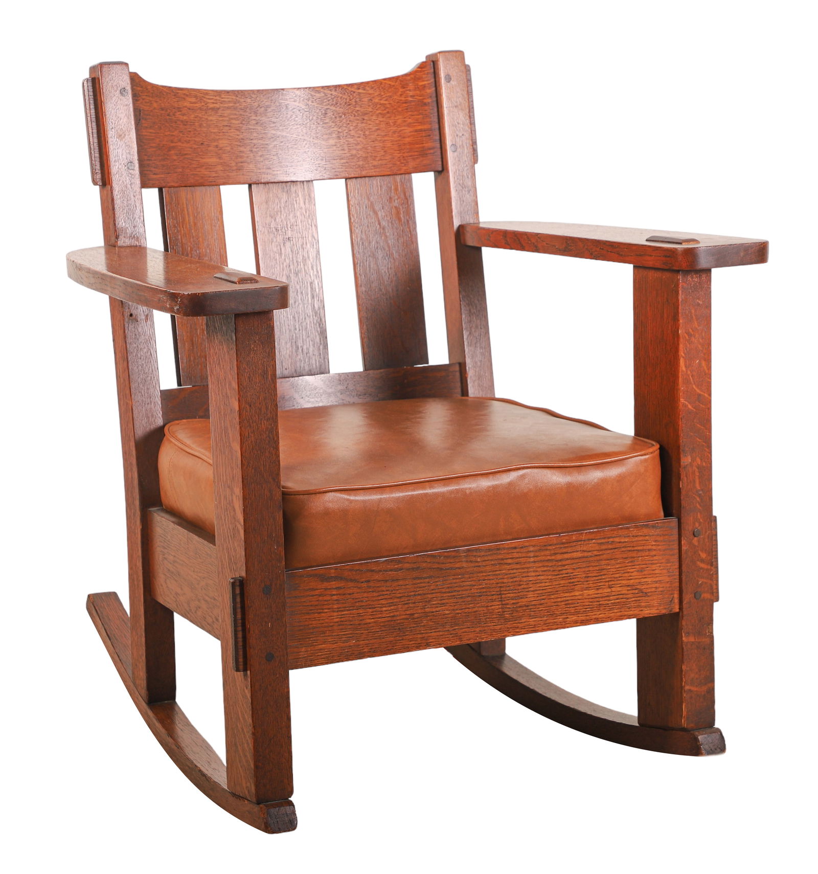 Charles Stickley Oak Arts And Crafts Rocking Chair Auction