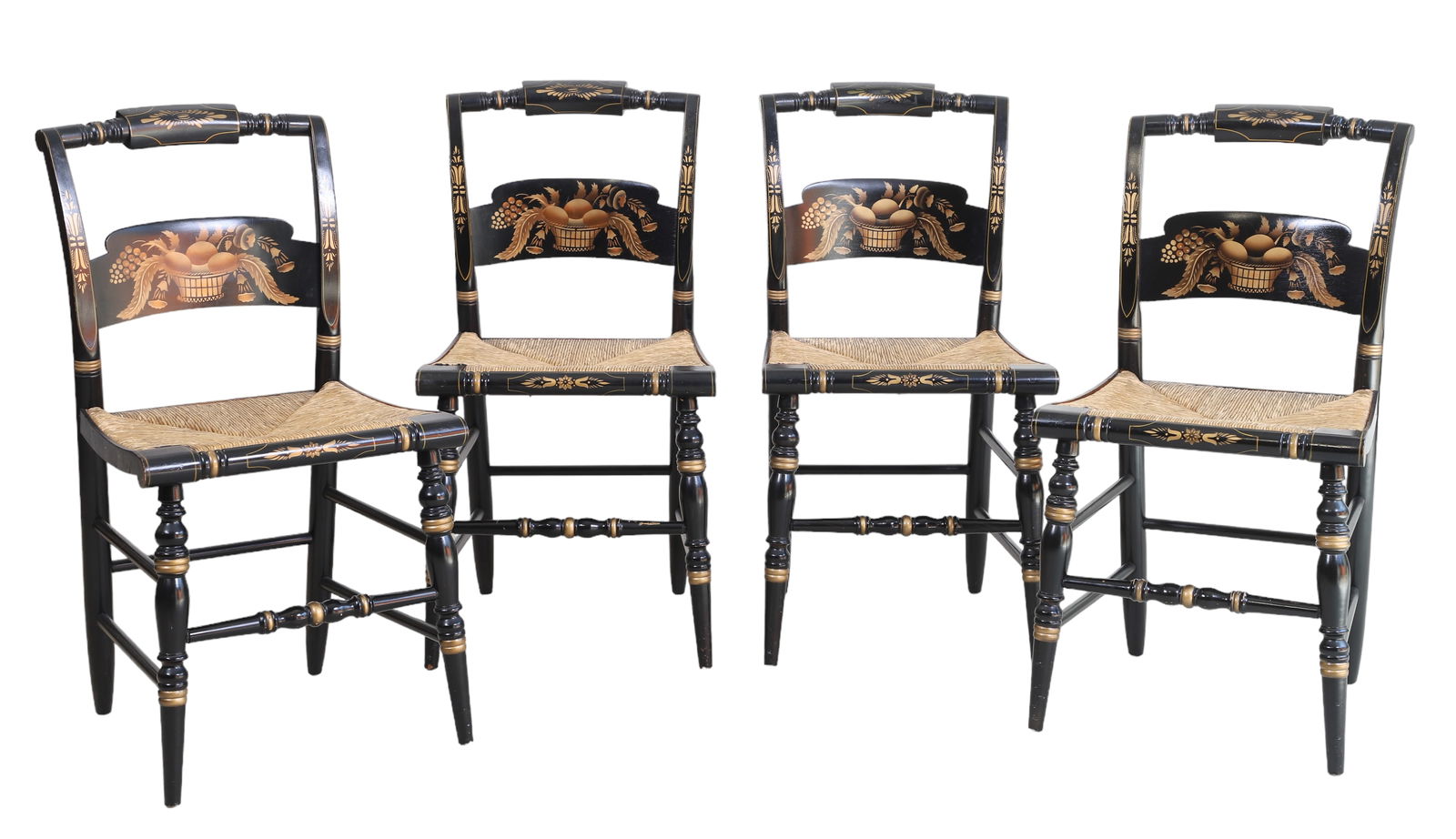 (4) Hitchcock rush seat side chairs (1 of 4)