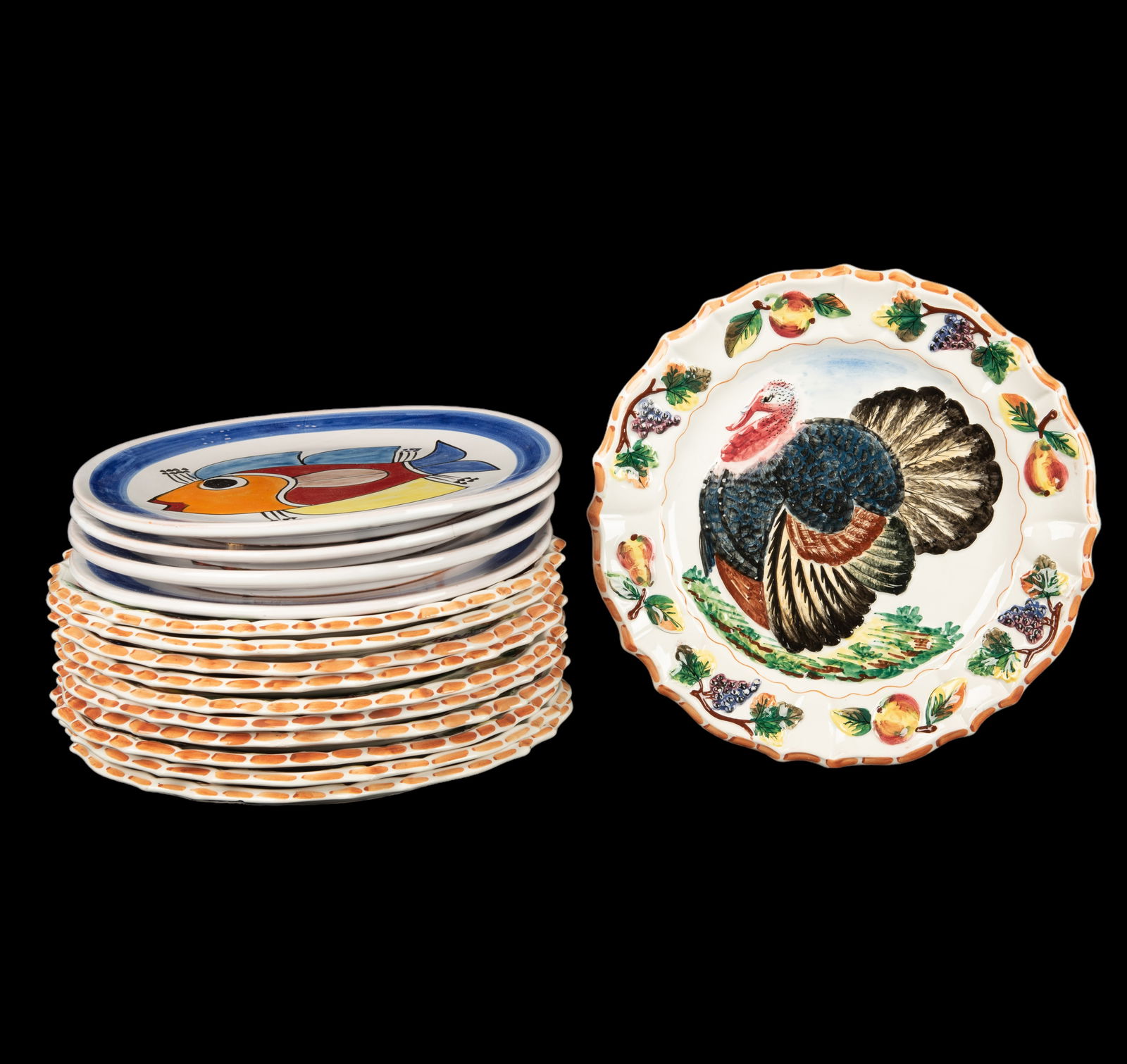 (15) Porcelain Novelty Dinner Plates Auction